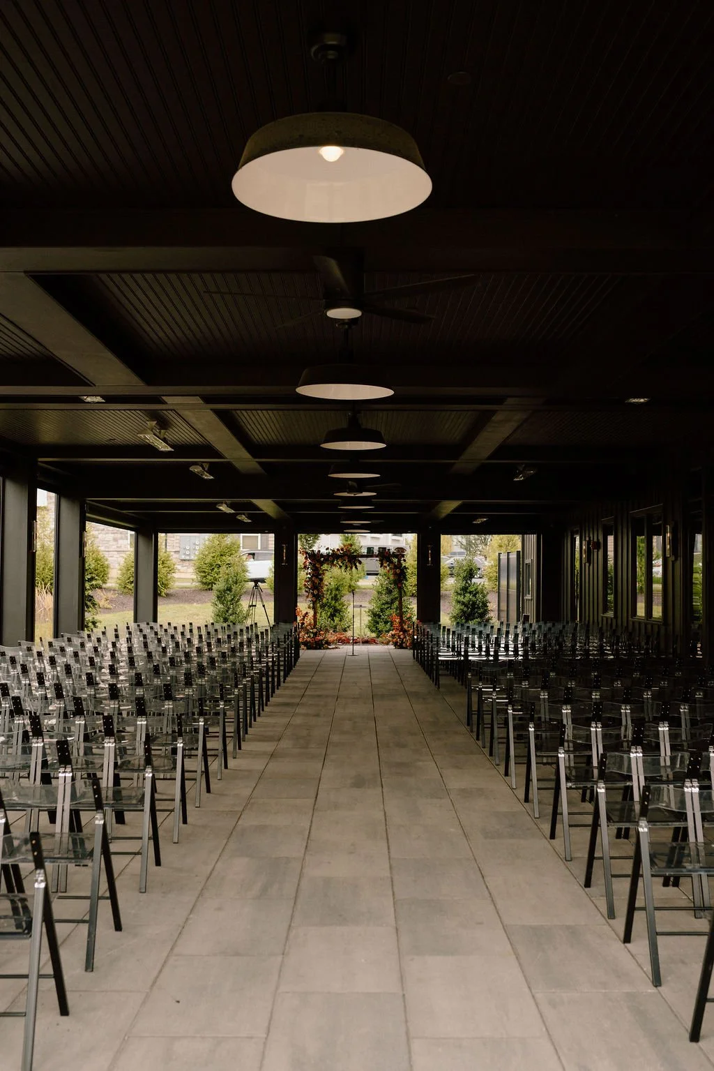 the ivy at ellis preserve wedding ceremony set up