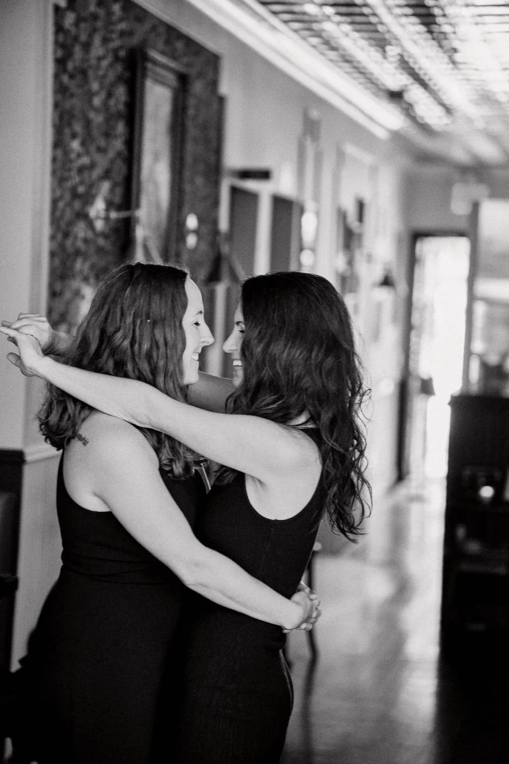 fun cocktail babr engagement photos at bar louise in brooklyn ny
