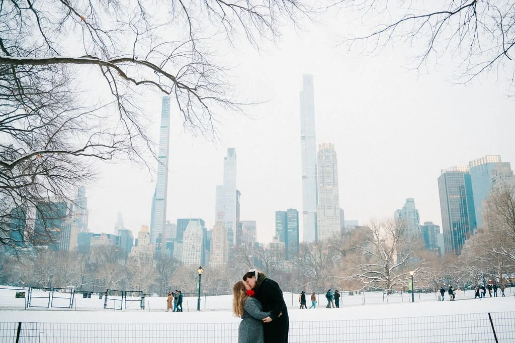 A Snowy Central Park Engagement Session Straight Out of a Lesbian Hallmark Movie
