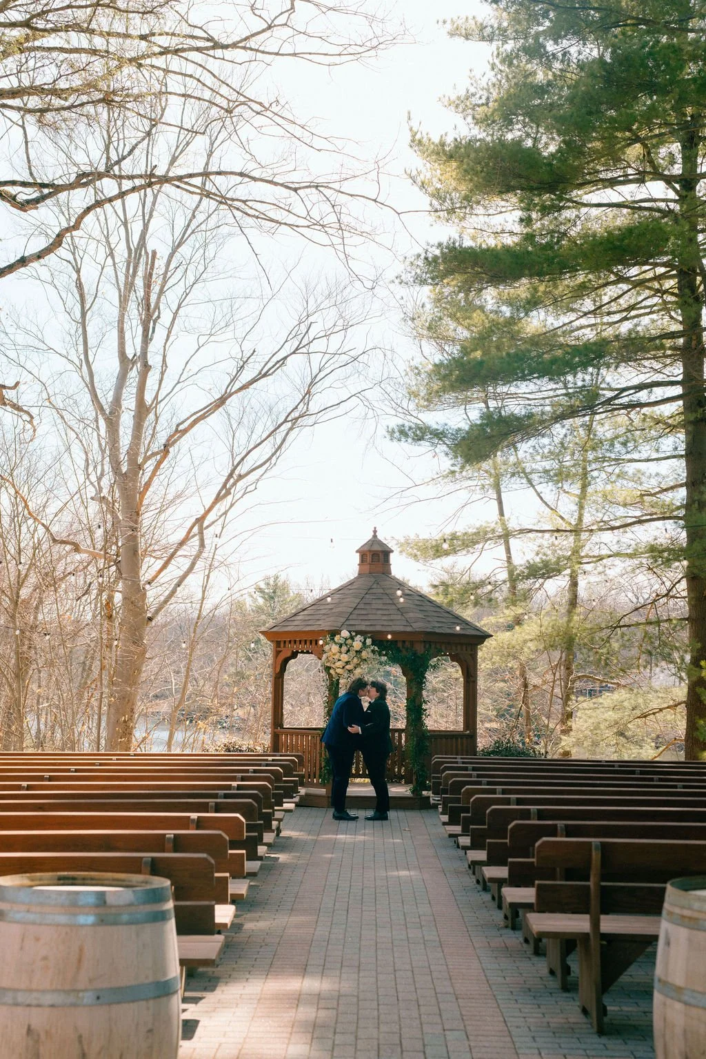 spring wedding at the pavilion on crystal lake venue in ct