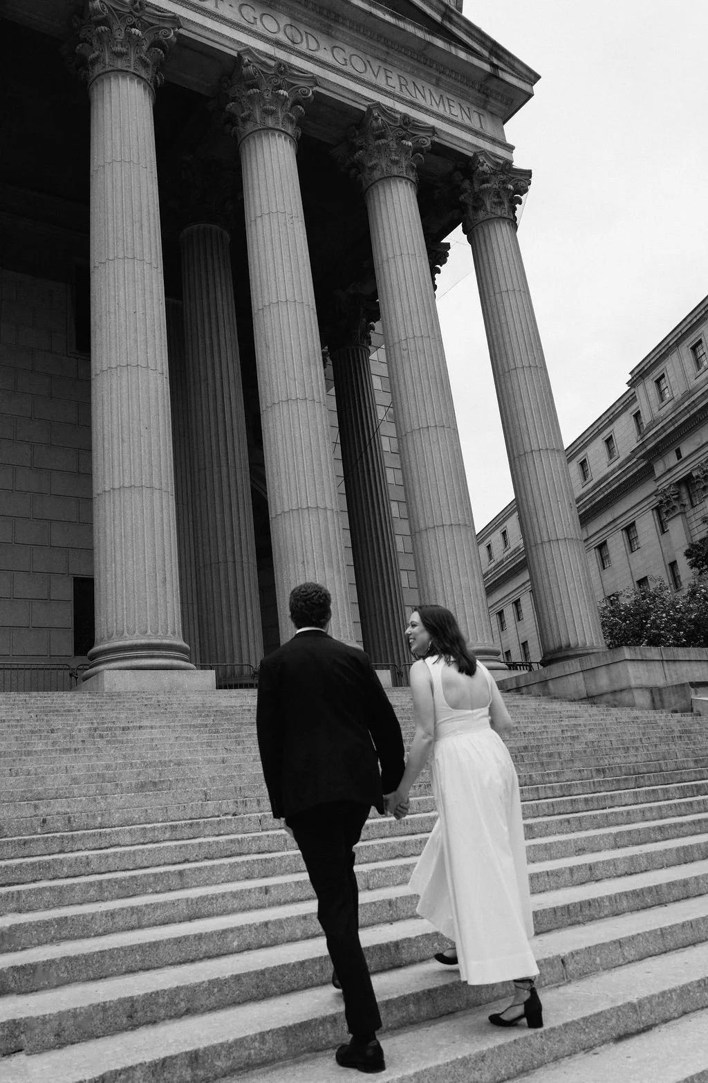 elegant wedding couple during their NYC city hall wedding
