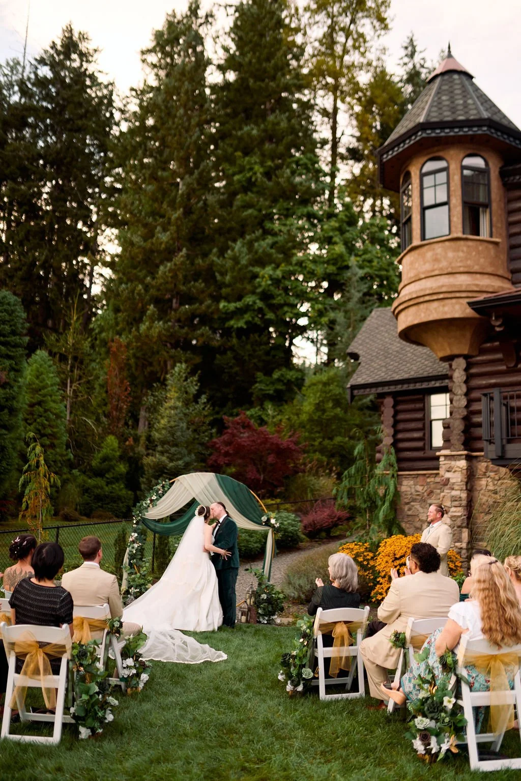 The Castle at Summit Lake outdoor wedding ceremony