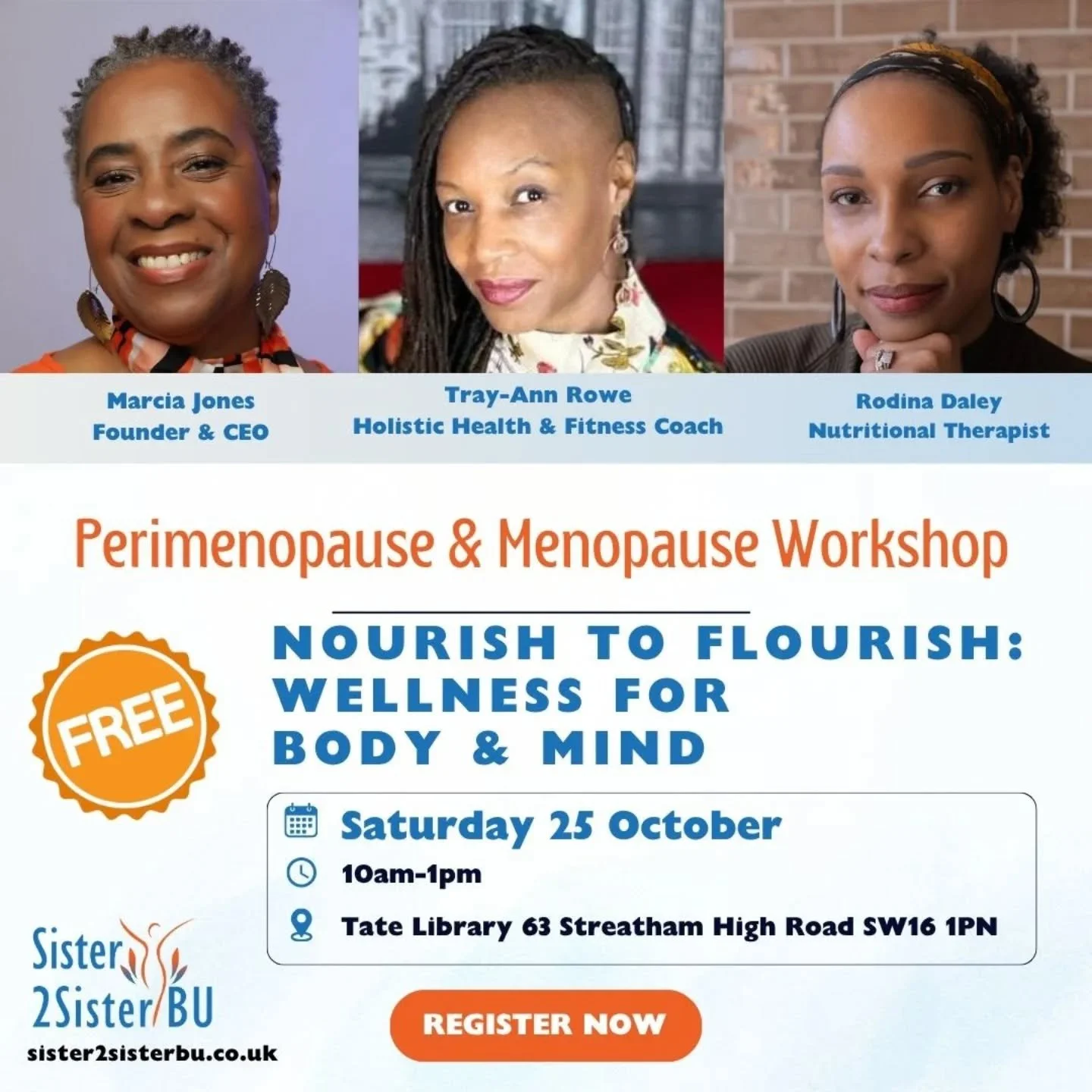 Looking forward to this, alongside the fabulous Marcia @sister2sisterbu and Tray-Ann Rowe. All things perimenopause and menopause.

If you haven't already, make sure you register on @sister2sisterbu bio for this workshop. Come ready as we will bring 