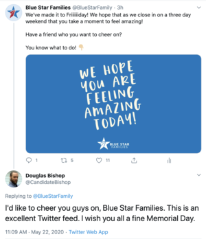 Blue background with white text that says, 'WE HOPE YOU ARE FEELING AMAZING TODAY!'