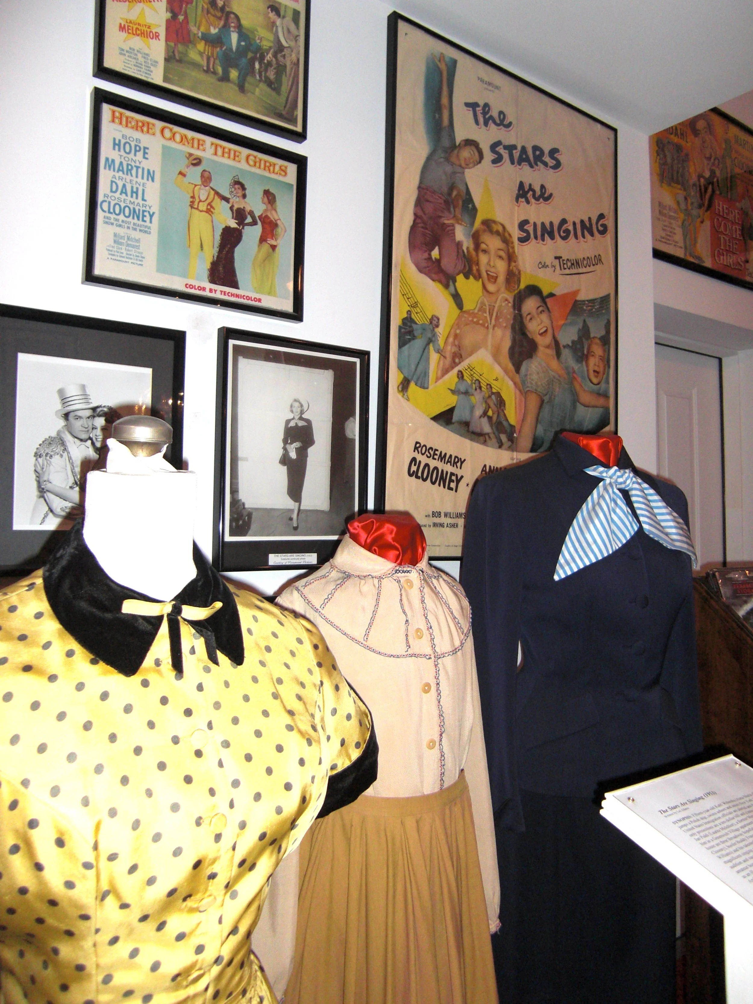  Costumes worn by Anna Maria Alberghetti and Rosemary in  The Stars Are Singing , which premiered in Maysville, KY and was Rosemary’s first feature film. Photo credit: Kathy Brown, Courtesy of The Rosemary Clooney House.  Visit The Rosemary Clooney H