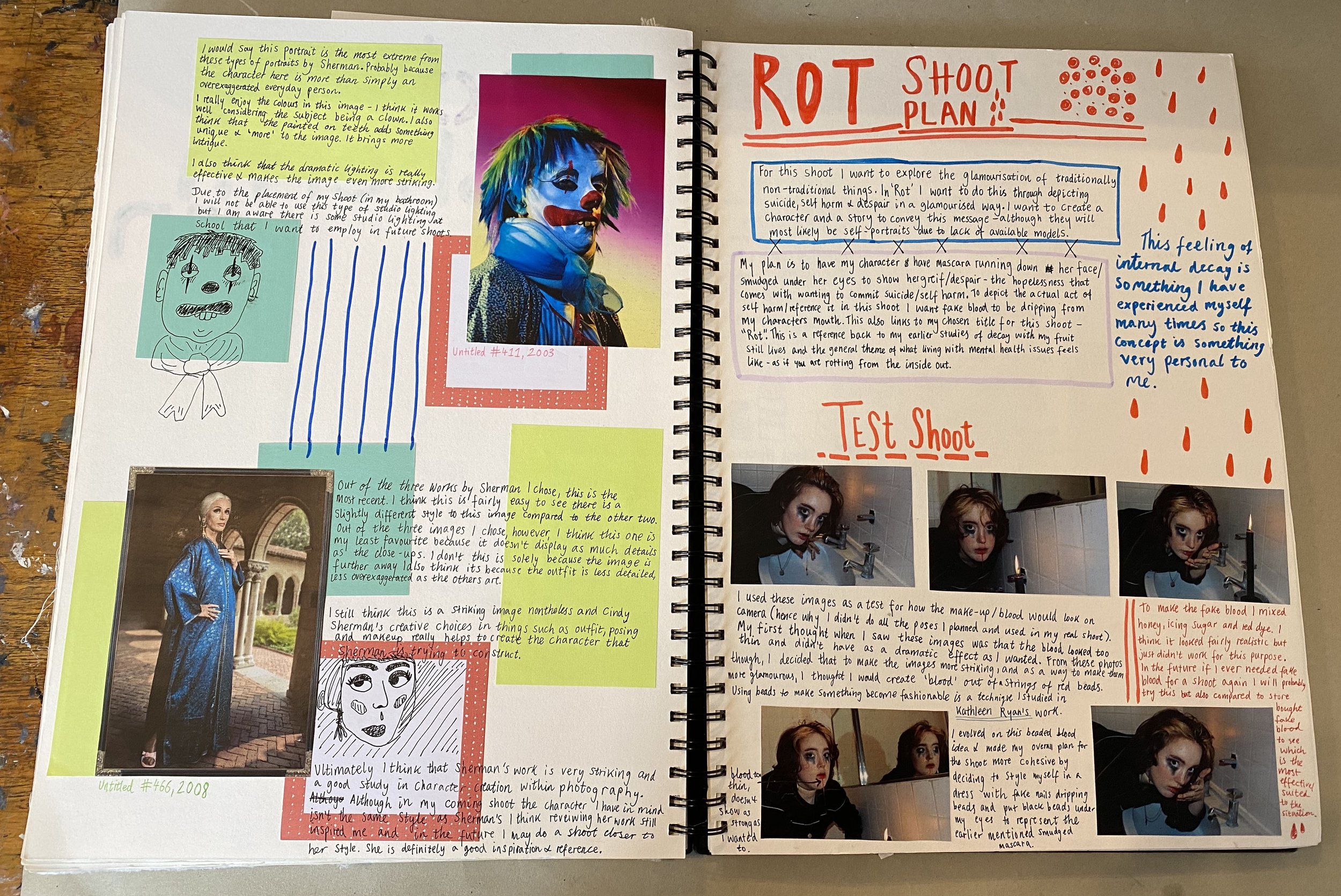 Artist study and shoot plan for ROT