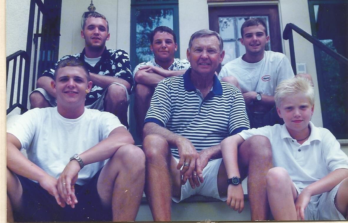 James Calvin with his grandsons