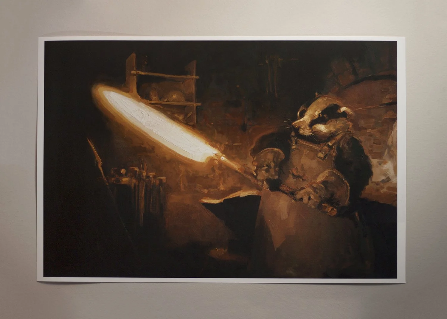 b badger print on wall.JPG