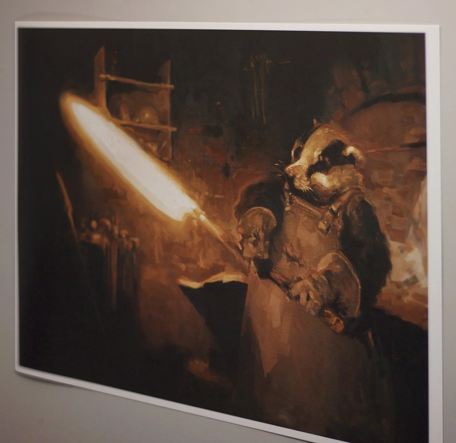 b badger print on wall2.JPG