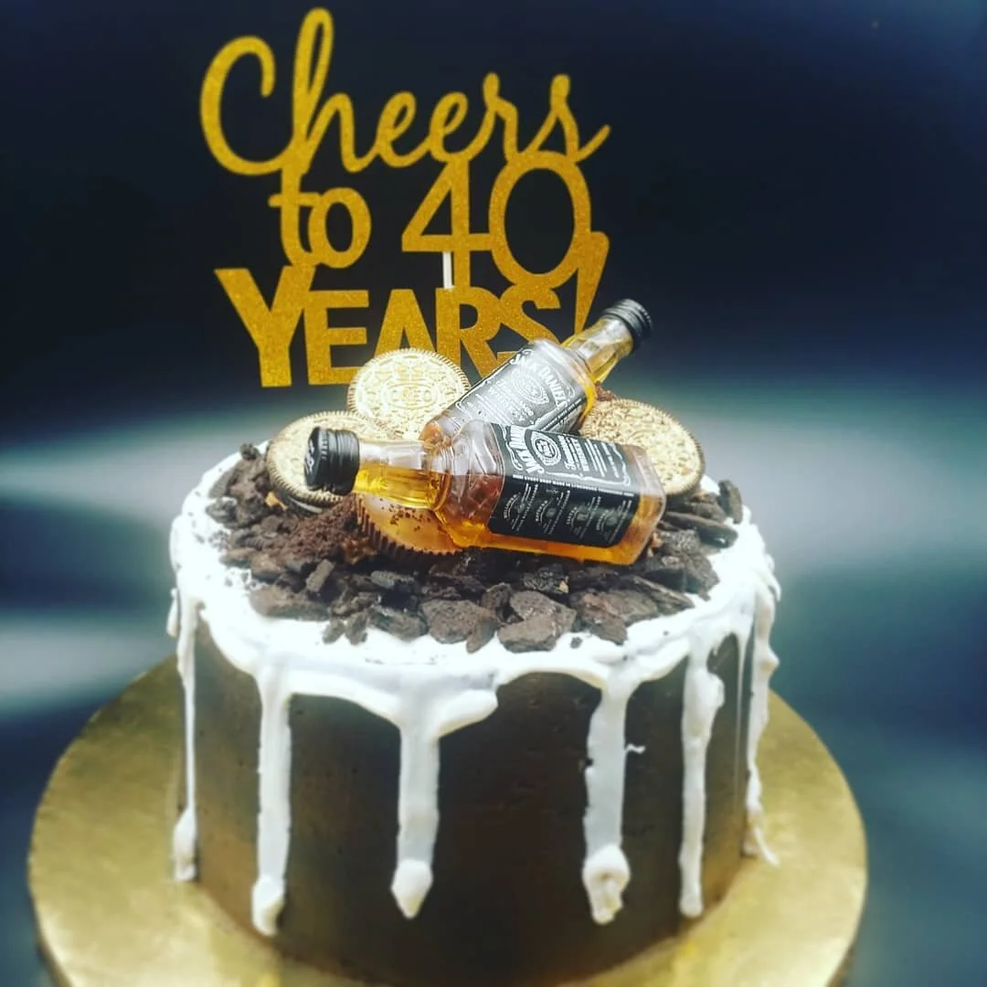 Buttercream Drip Cake #cake #buttercream #drip #cheers #oreos #jackdaniels #chocolate #birthdaycake #birthday