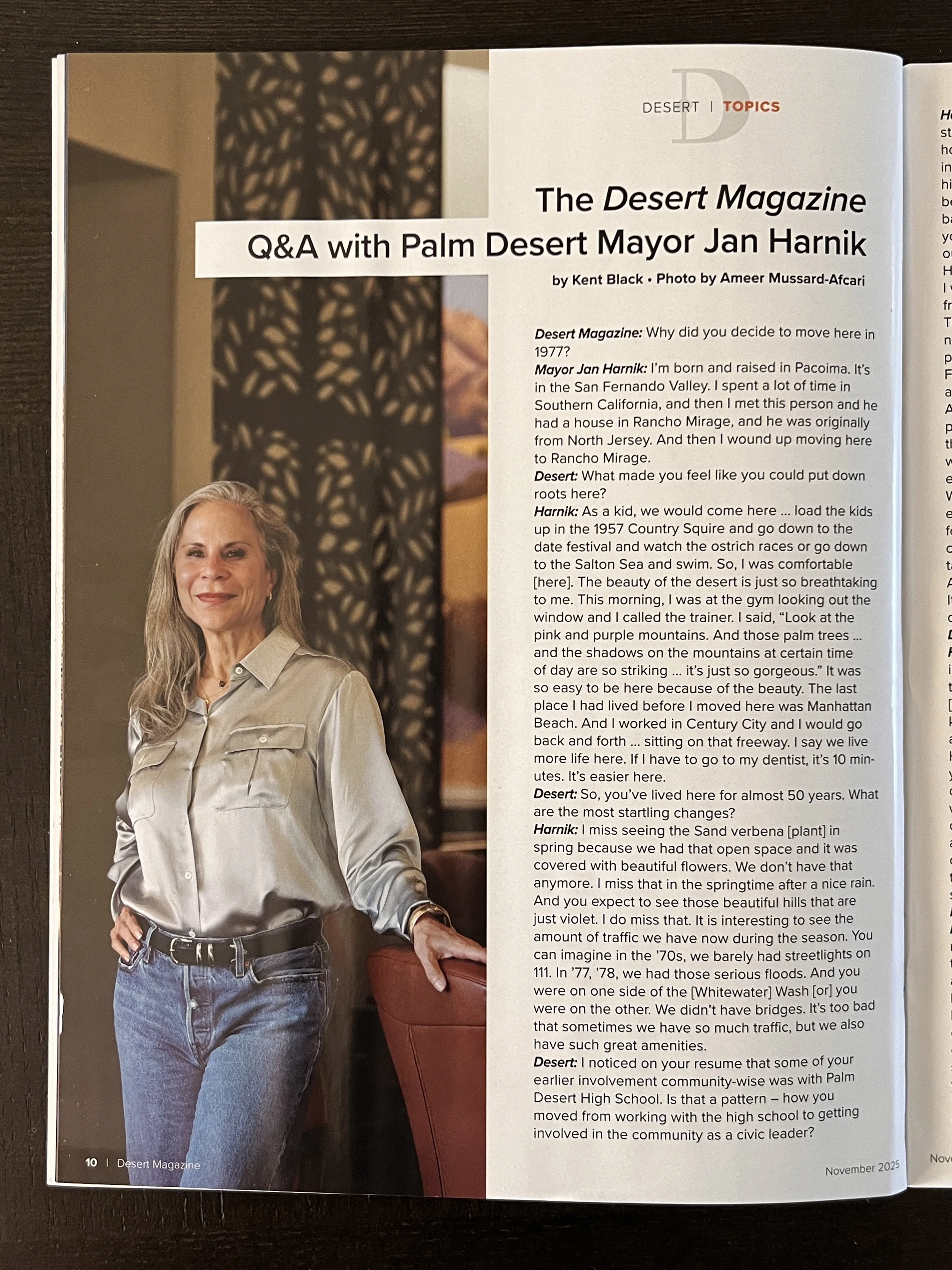 Desert Magazine - Jan Harnik, Mayor of Palm Desert (November 2025 Issue)