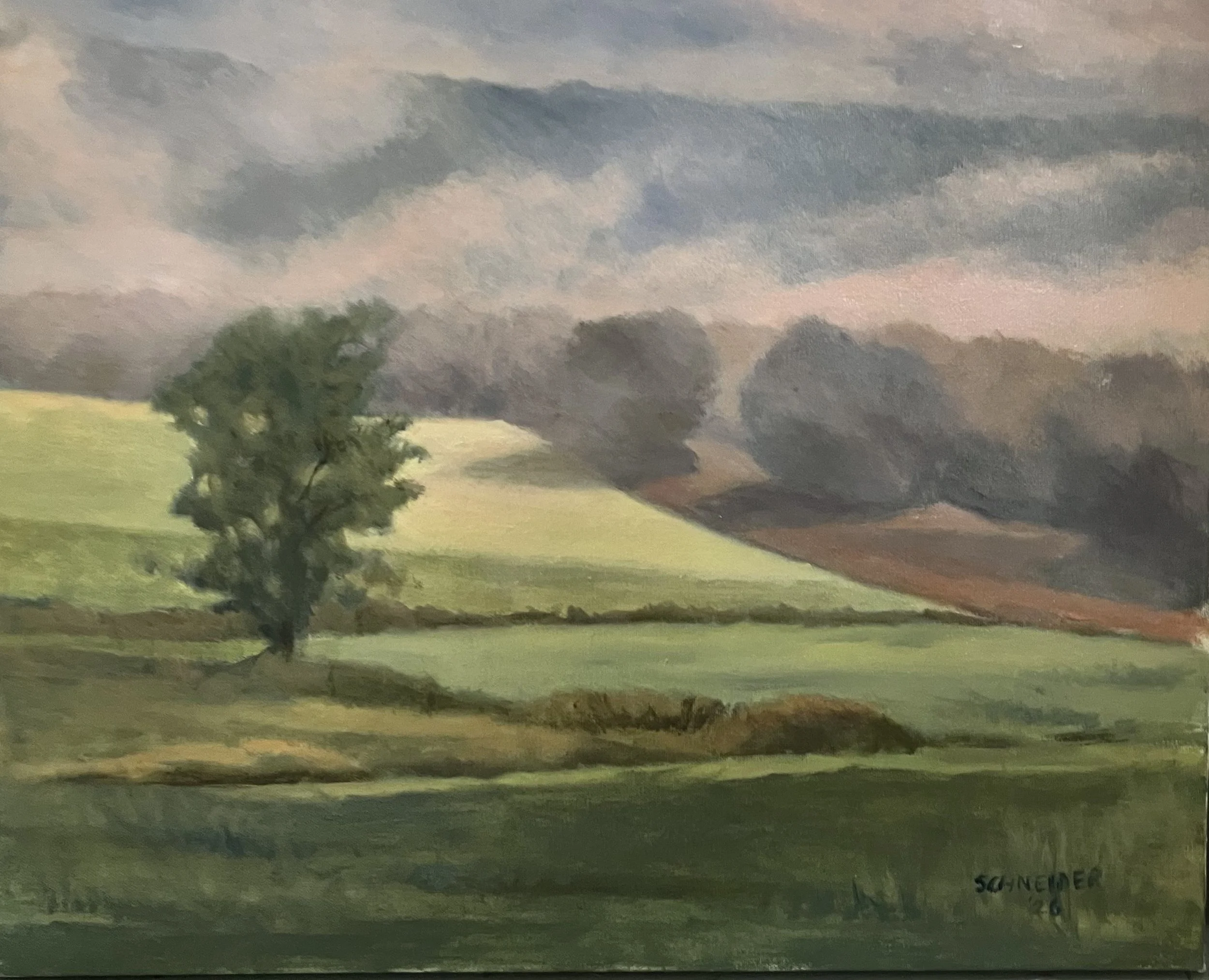 Fog Gently Lifts   oil on canvas, 22 x 18   $370 (#292)