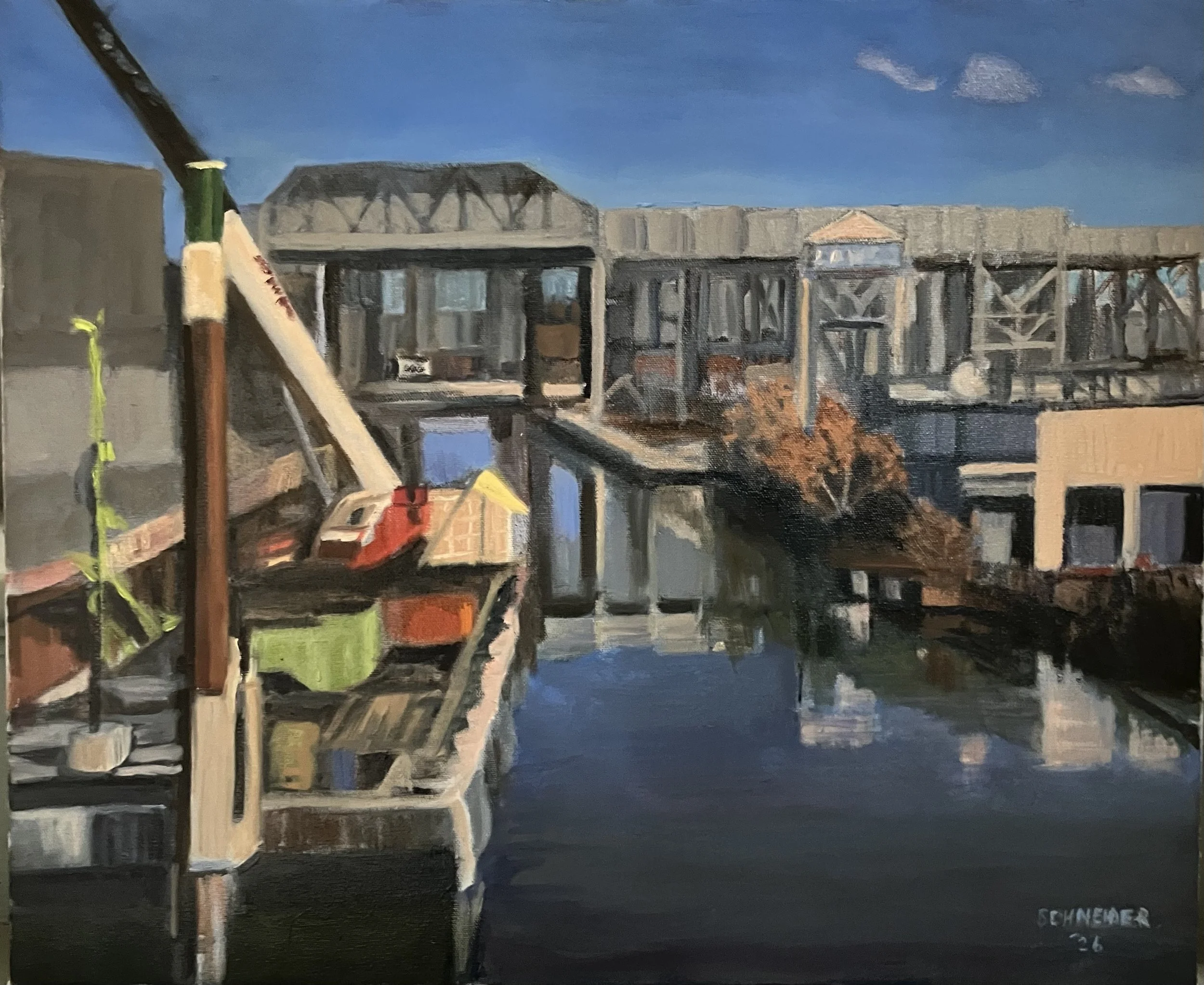 View from the Bridge   oil on canvas, 24 x 20    $400 (#293)