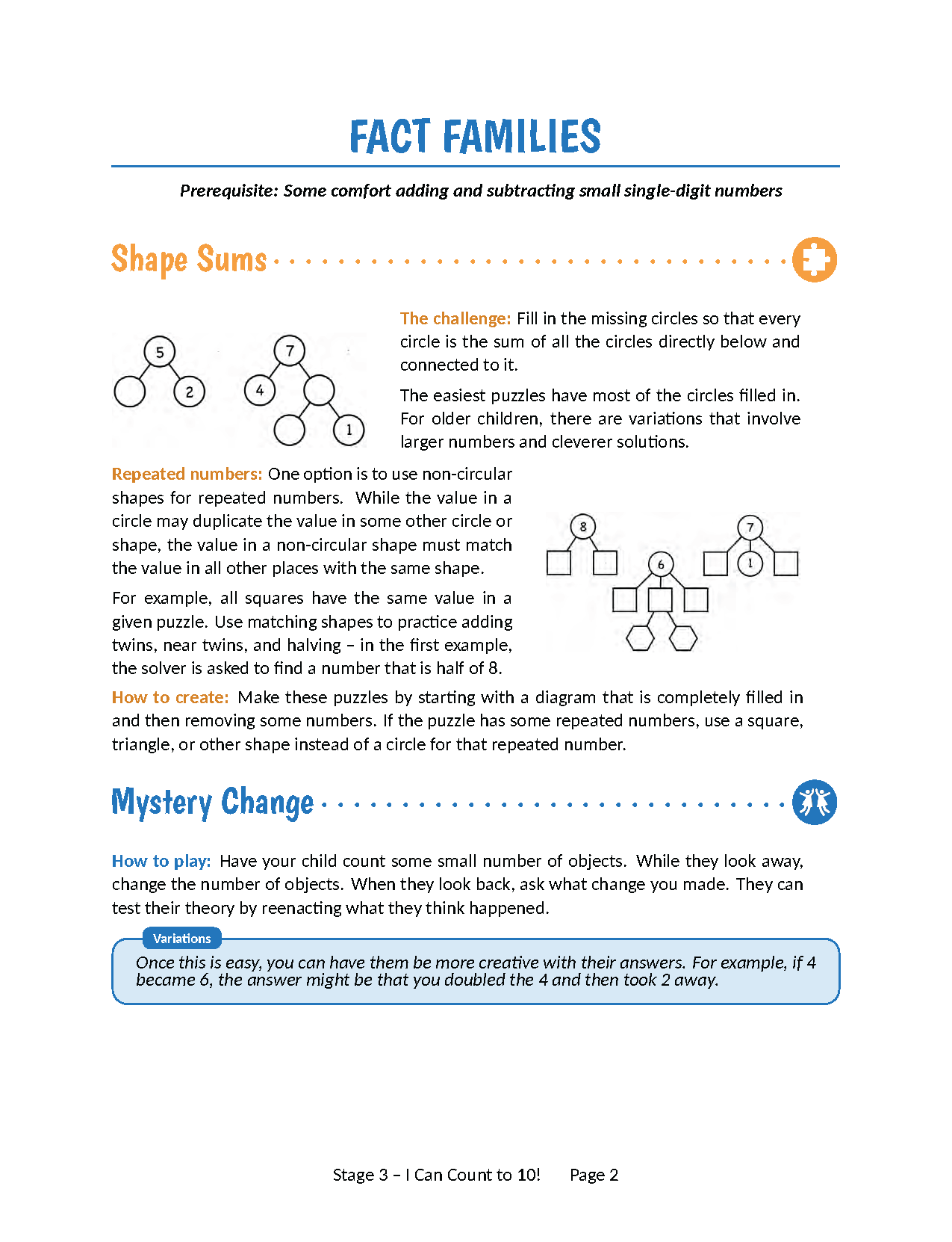 Activities for Families — Early Family Math
