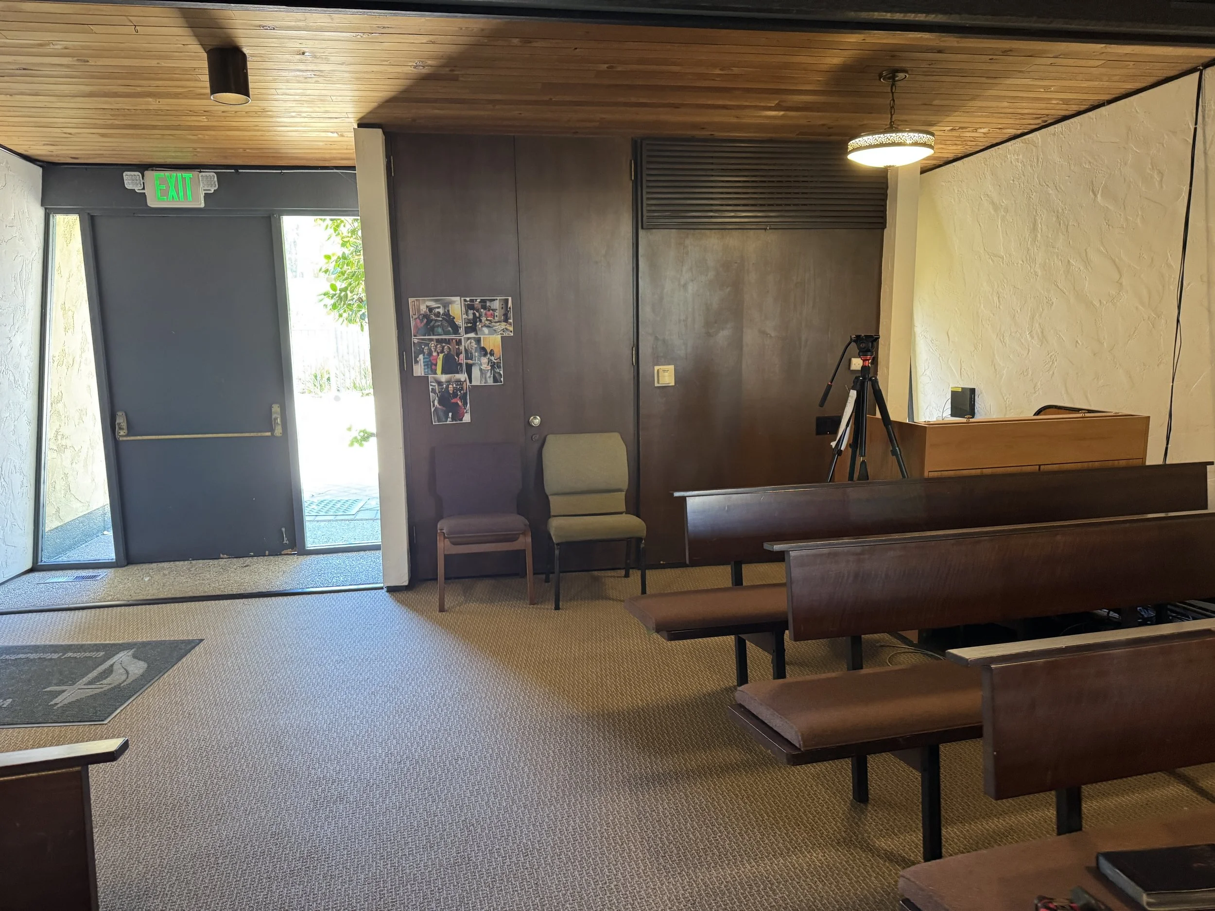 There are serious space limitations at this church! The Fire Code for the room is about 60 people, so it is important to make a lot happen with not much space.