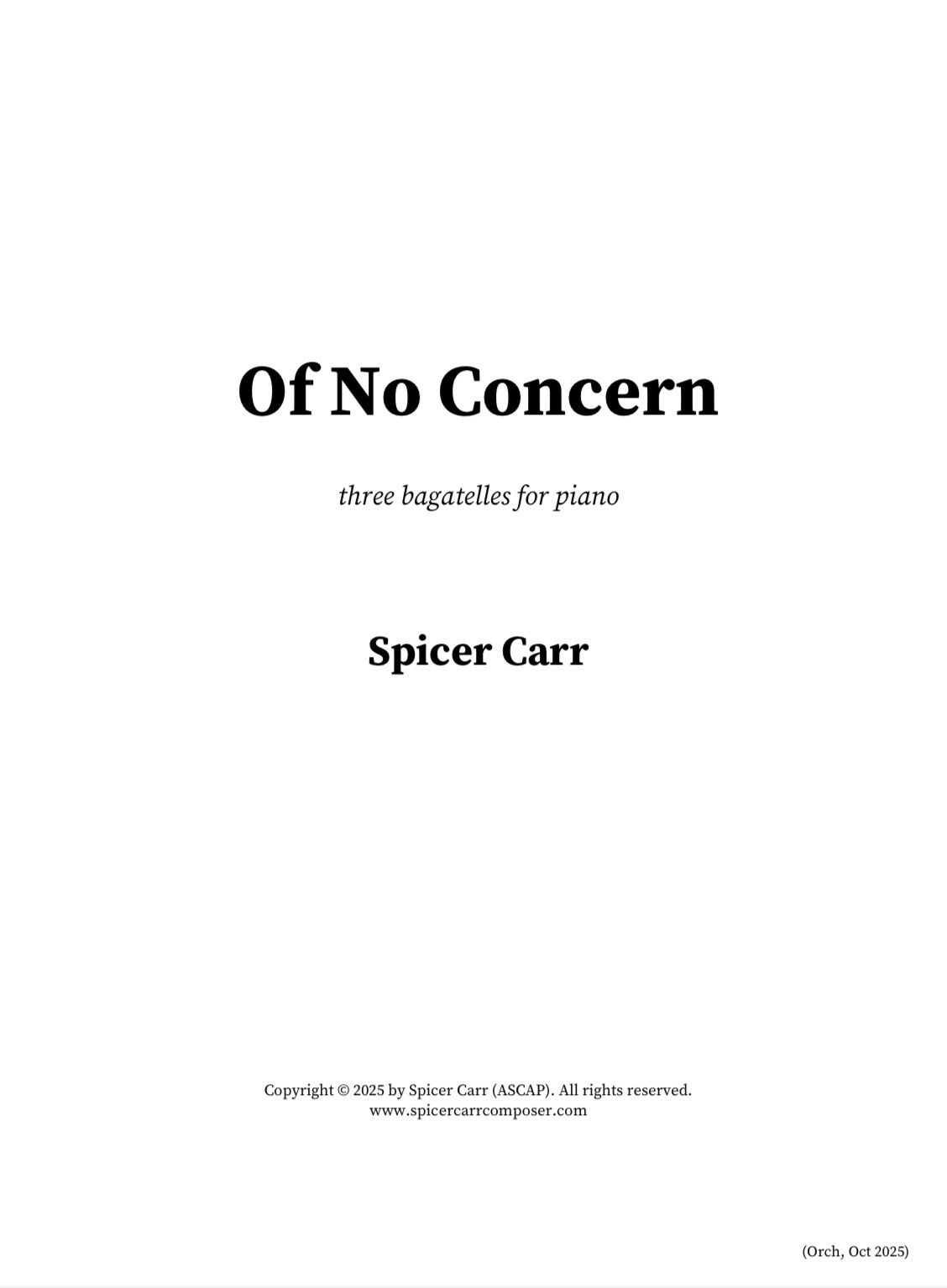 Of No Concern