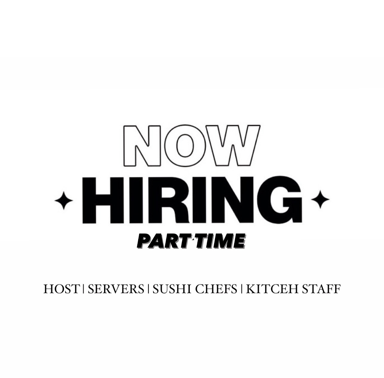 Join our family 🍣 
We are now hiring part time for all positions. Apply online at www.biteabitnashville.com