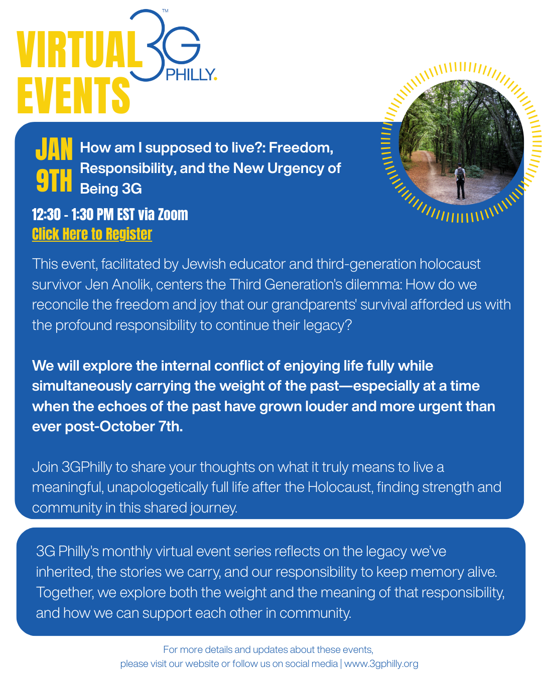 3G Philly Virtual Event Series - How am I supposed to live?: Freedom, Responsibility, and the New Urgency of Being 3G