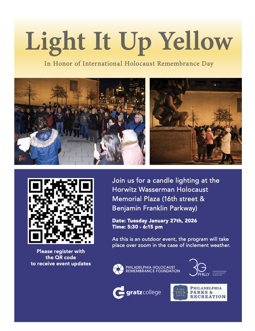 Light It Up Yellow Candle Lighting in honor of International Holocaust Remembrance Day