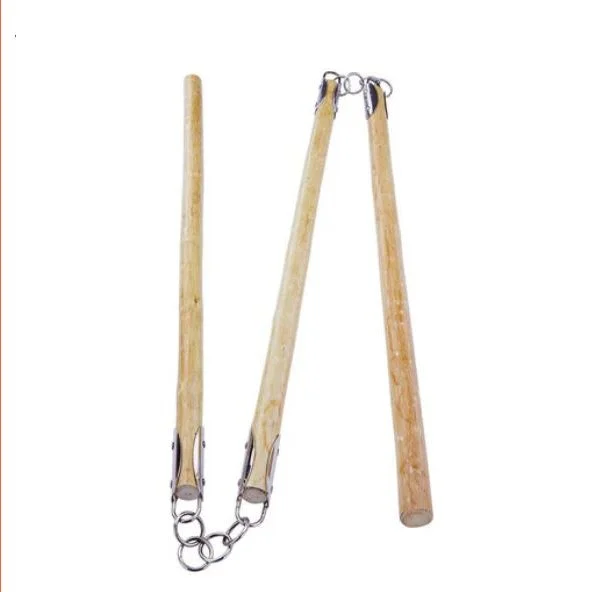 Traditional White Wax Wood Three-Section Staff