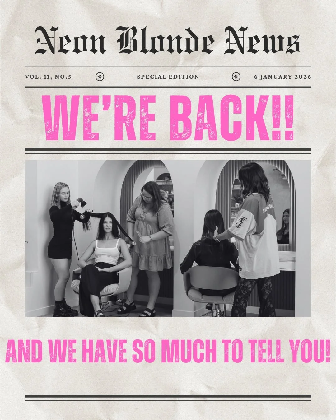 🩷NEON BLONDE NEWS🩷

@thatcoastalphotographer  I think it&rsquo;s time we get a new team photo 🤭

#neonblonde #blondesalon #keuneanz #sunshinecoasthairdresser #caloundrahairsalon