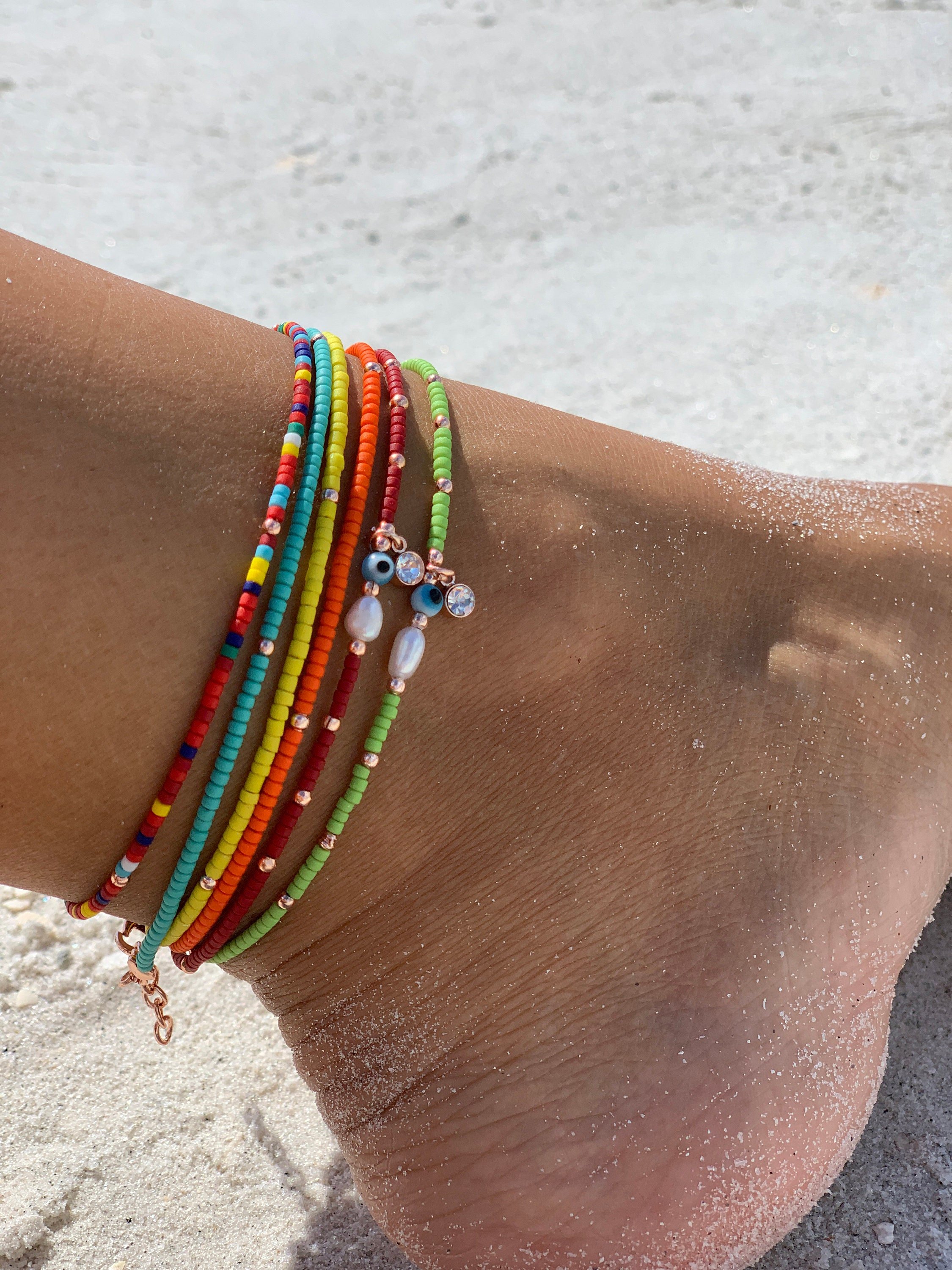 Beaded Anklet Women, Minimal Pearls Anklet, Summer Ankle Bracelet, Colorful  Anklet, Handmade Anklet, Gift for Her, Made in Greece. - Etsy | Headband  jewelry, Ankle bracelets, Beaded ankle bracelets