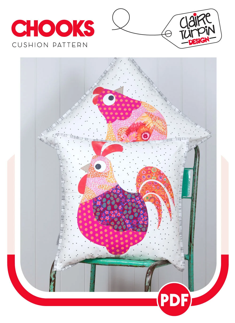 Chowk Pattern Chooks Applique Pattern — Claire Turpin Design
