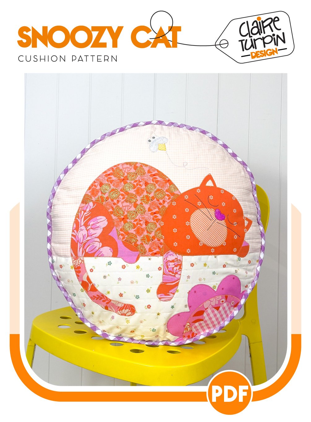 Snoozy Cat PDF Cushion Pattern