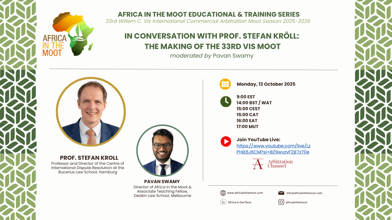 Education and Training Series | In Conversation with Prof. Stefan Kröll: The Making of the Vis Moot