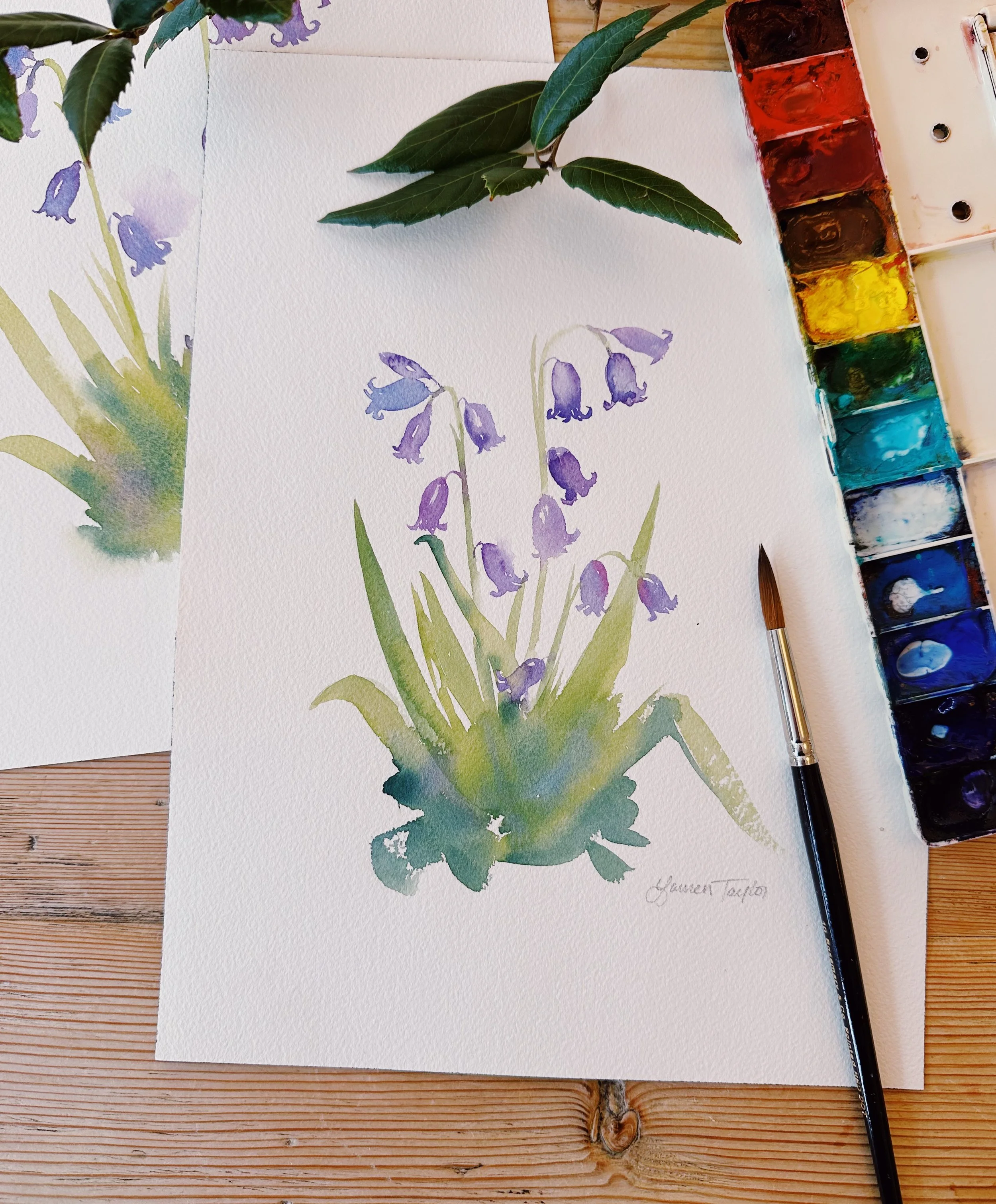 Bluebell Watercolor Workshop March 29th