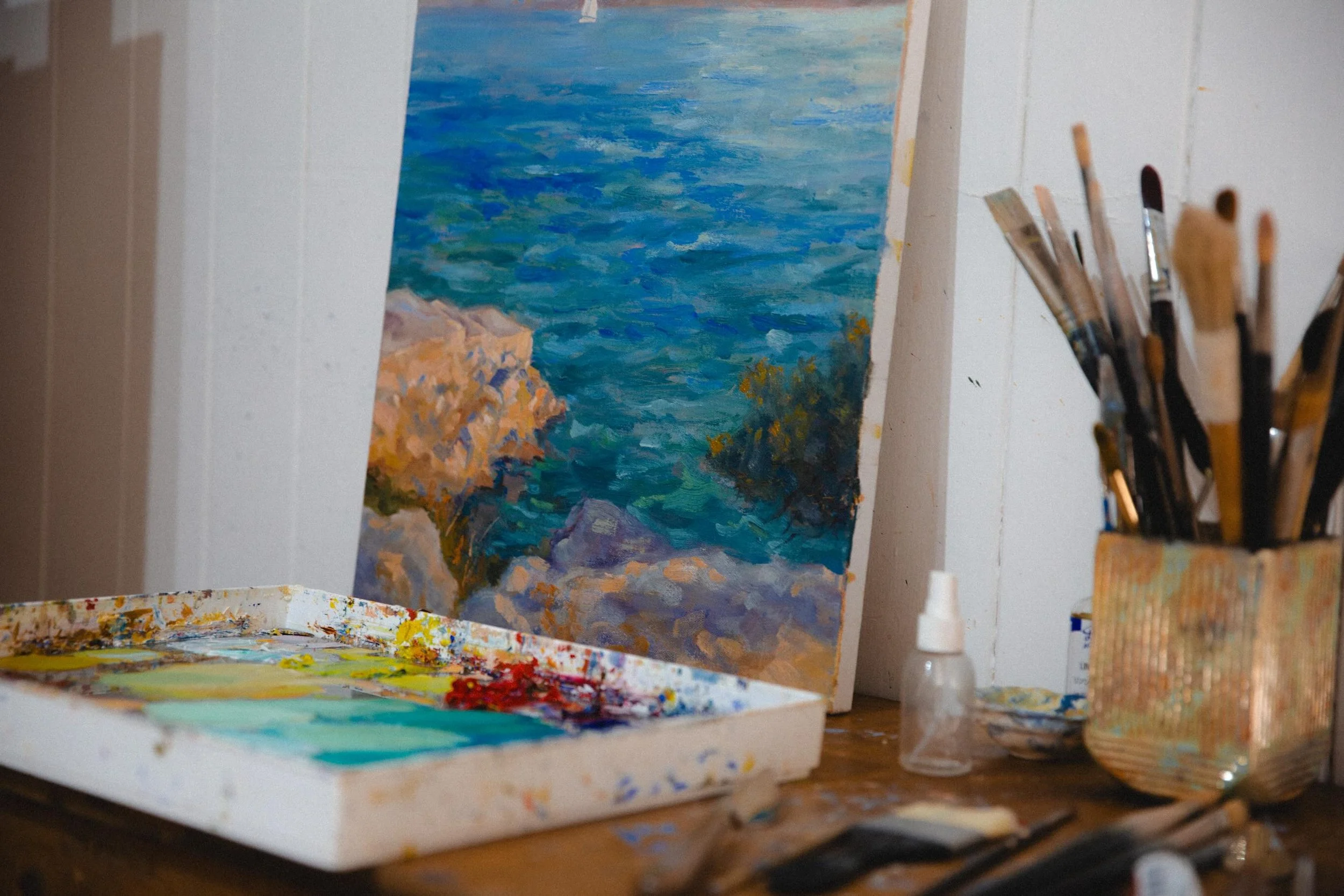 A little peek at The Greek Isles Collection launching in one week, Thursday June 4th! I&rsquo;m so excited for this collection - the Mediterranean colors, texture and storytelling 💙 Inspired by times by the sea. Join the Collector&rsquo;s List for e