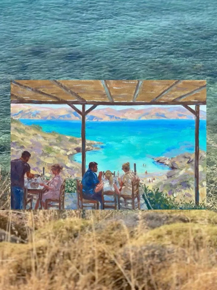 The idea for this Greek collection came after our trip to Mykonos last year. We had the best time exploring the island, eating amazing Greek food, and swimming in beautiful turquoise water. It made me think back to a trip that James and I took to Gre