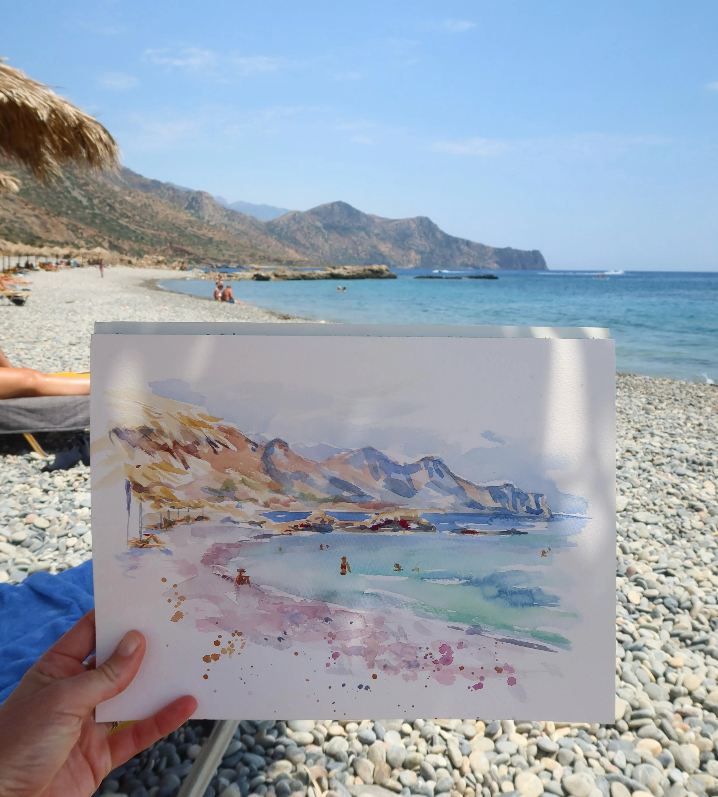 Beach painting in Crete