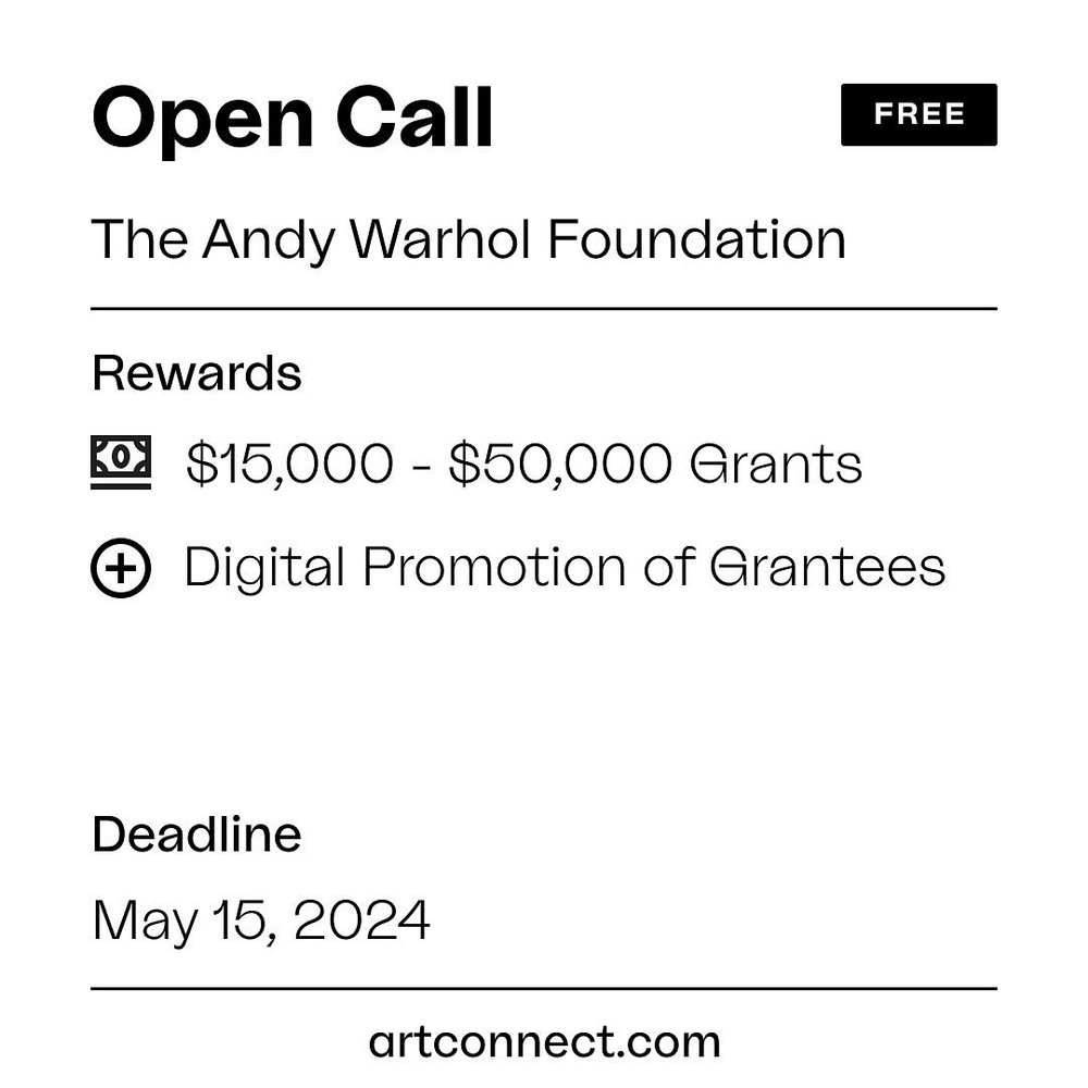 Hello everyone! The Andy Warhol Foundation Arts Writers Grant supports emerging and established American writers who write about contemporary visual art. 

Ranging from $15,000 to $50,000 in three categories&mdash;articles, books, and short-form writ