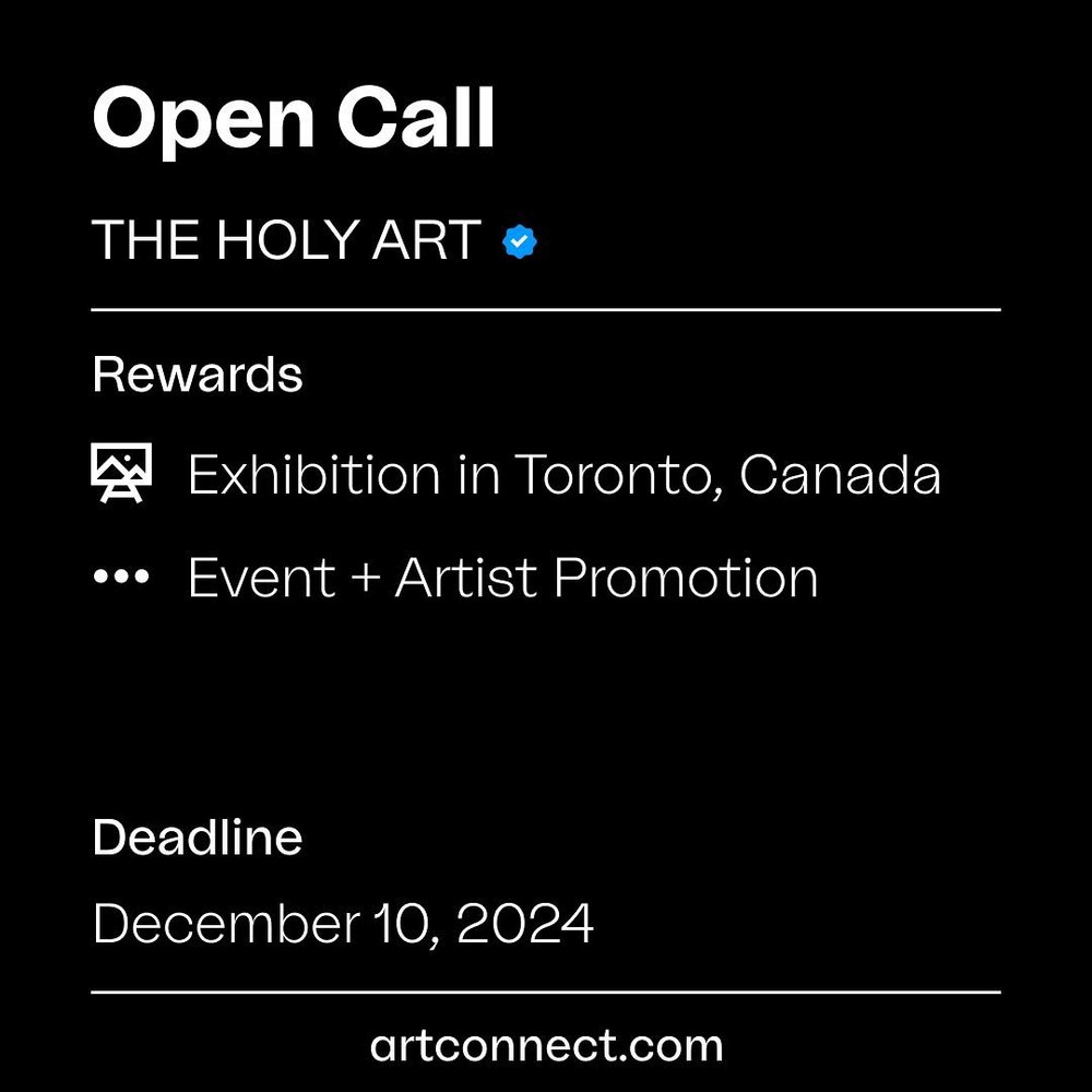 Hey all! The Holy Art gallery is accepting submissions for the upcoming immersive exhibition in Toronto, Canada this December. 

Artists from all countries are welcome to submit works in any medium. (painting, photography, printmaking, video art, ins