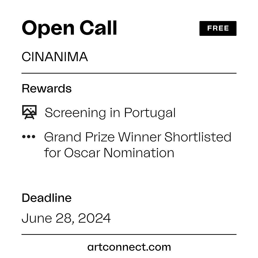 Hello all! CINANIMA is a week-long animation film festival held in Espinho, Portugal composed of numerous exhibitions, workshops, performances and other initiatives hosted across the city. The call for entries to this year's CINANIMA International Fe
