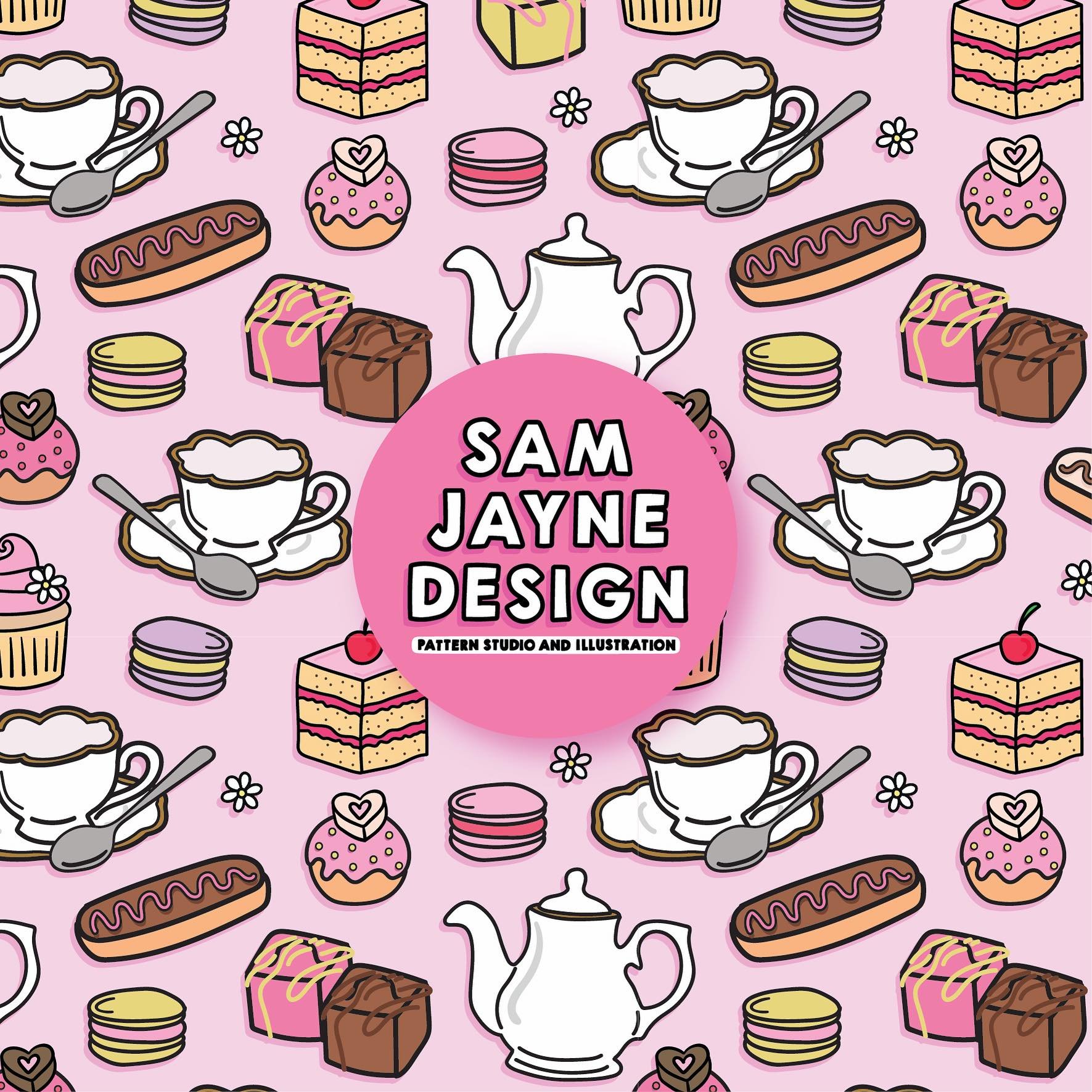 🧁 PATTERN FOR SALE 🧁

This super cute &lsquo;Afternoon Tea Party&rsquo; pattern is available to buy now with an exclusive licence 🌸 One colour change is included in the cost if needed 💕 Perfect for table ware, gift wrap or doggie accessories!

Pl