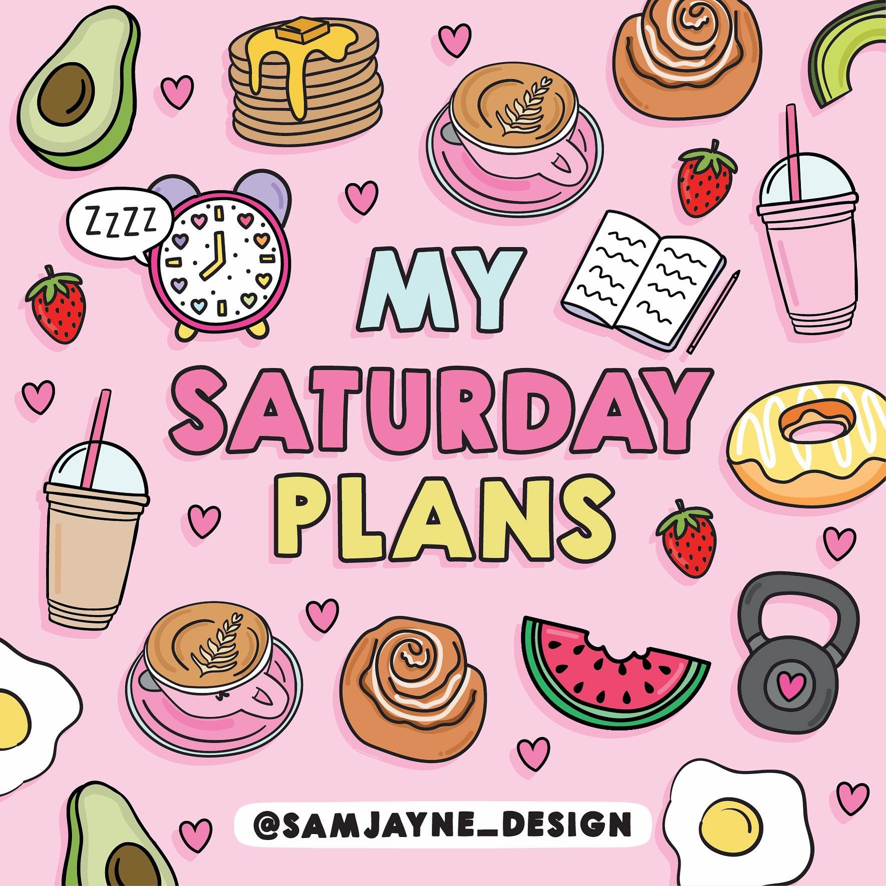 I&rsquo;d love to but I&rsquo;ve got plans with myself today 😊 What are you up to this weekend? 💖

#saturdayplans #saturdayselfcare #cuteartwork #cuteartstyle #goodvibesquotes