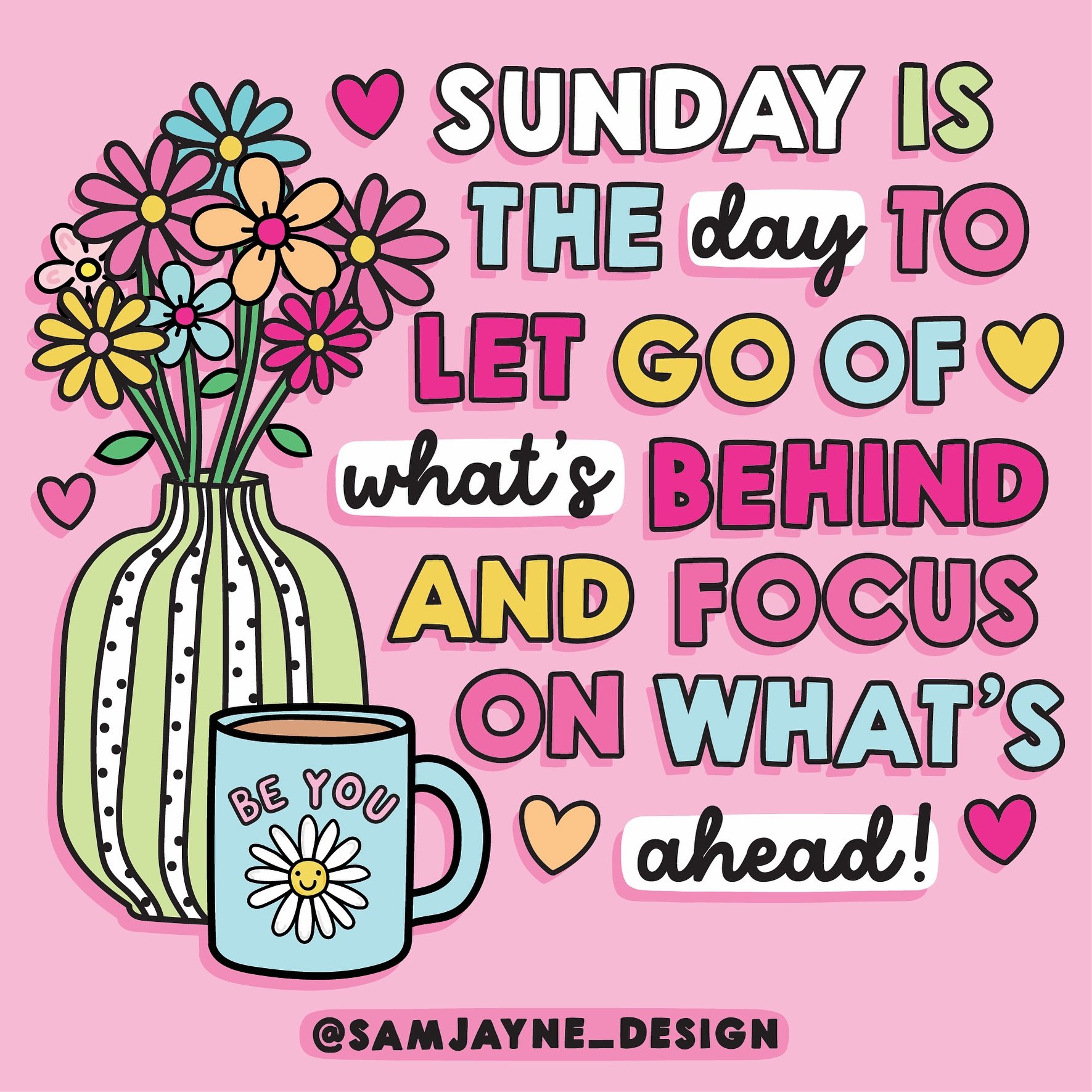 Happy Sunday everyone 😊💖 Hope this artwork inspired you to leave whatever happened this week behind, enjoy today and look forward to next week! 🙌🏼

#cuteartwork #cuteartstyle #brightcolours #goodvibes #mentalhealthquote #funartwork #dailyreminder