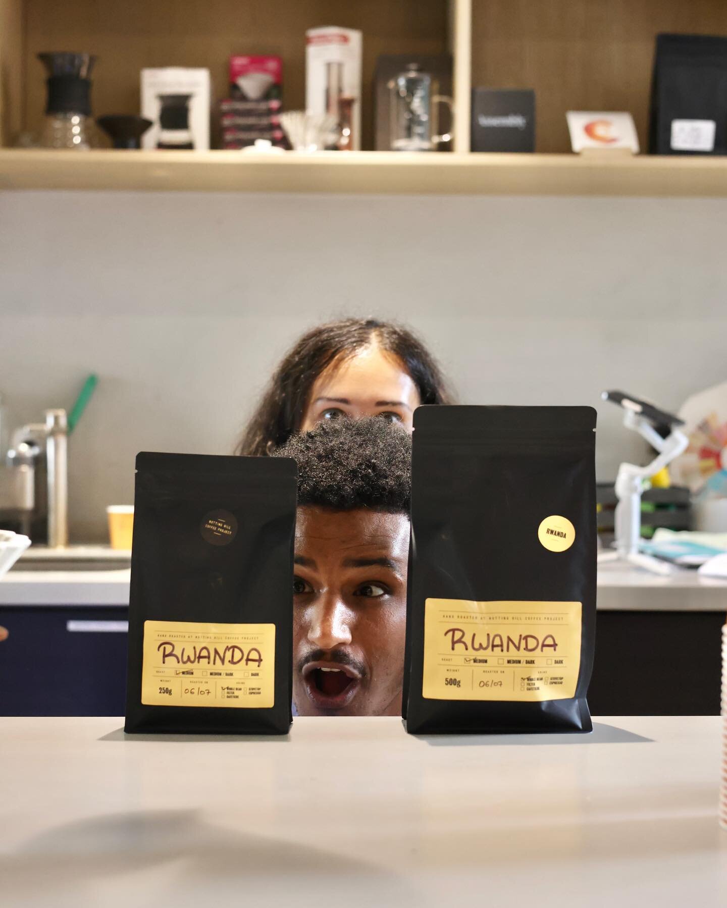 our faces ow that we have RWANDA large coffee bags for sale again! #NottingHillCoffeeProject