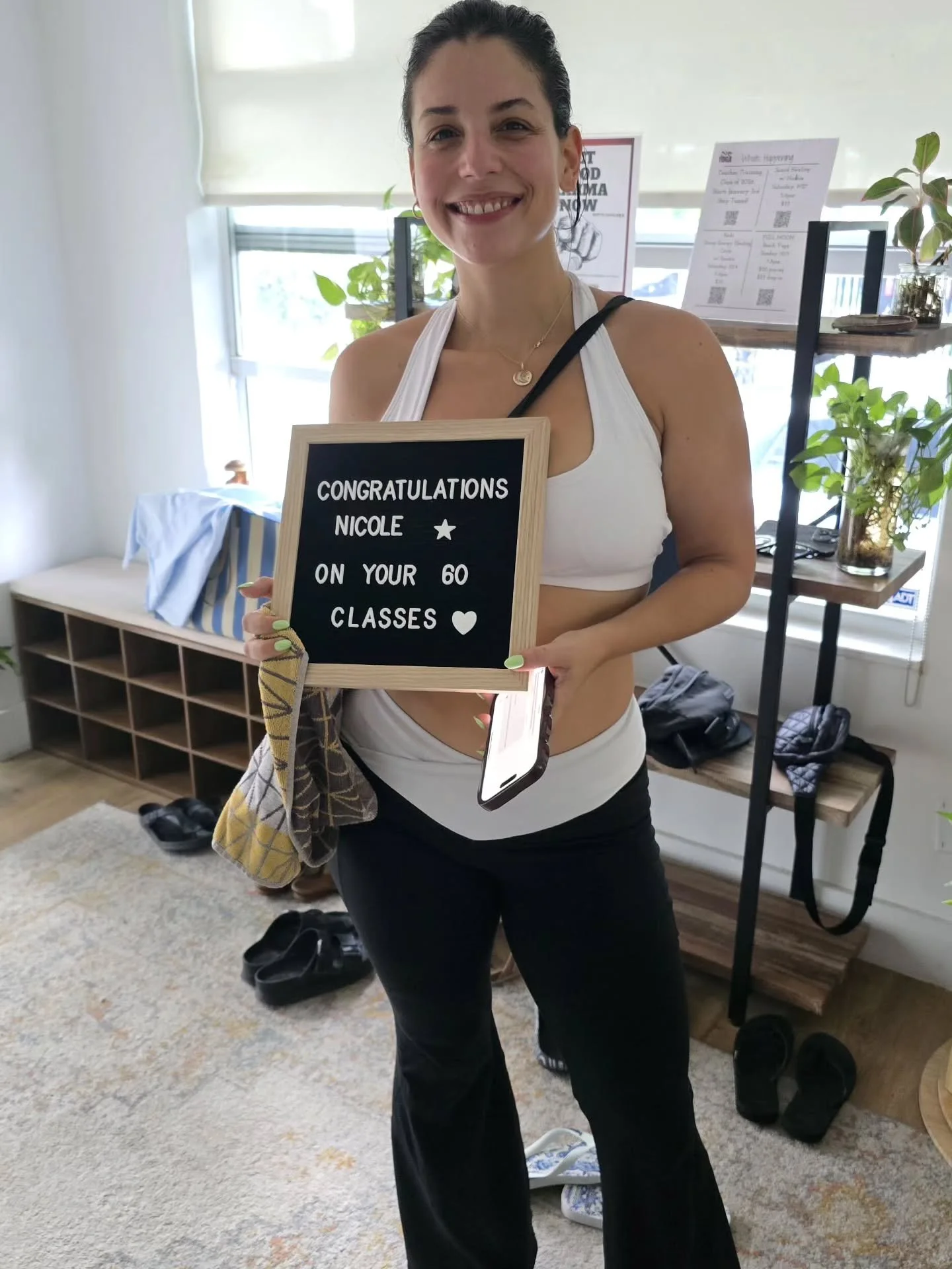 Member Milestone Highlight!✨
.
.
60 classes strong! 💪 Give it up for our incredible student, Nicole, who just hit this fantastic milestone at 305yoga! 
.
.
We love watching her grow and bring her vibrant energy to every session. What an achievement!