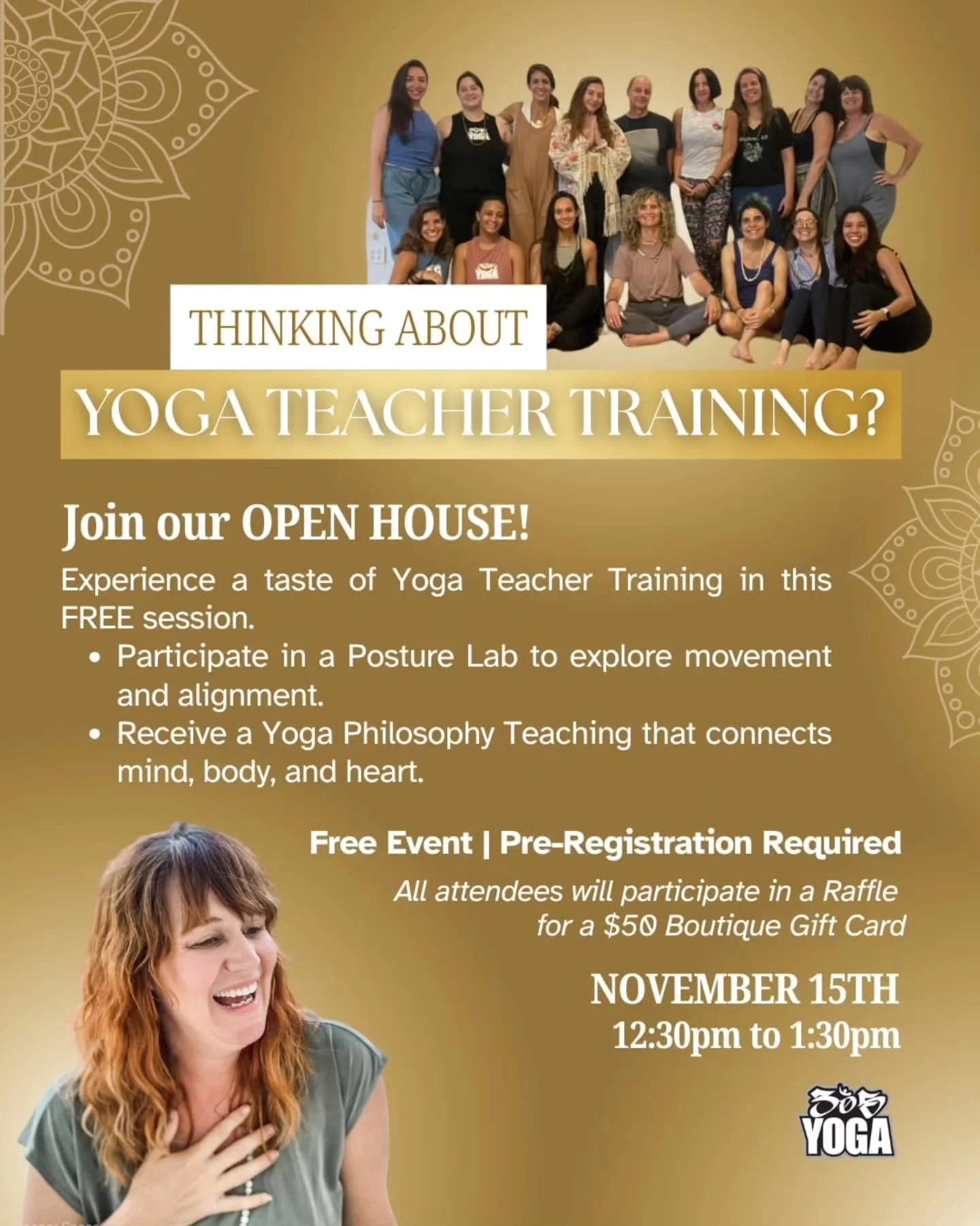 Curious about Yoga Teacher Training? 🤔 
.
.
Get a FREE taste at our Open House! Join us under the Chickee Hut on Saturday, Nov 15, 12:30&ndash;1:30pm for a mini-YTT experience. 
.
.
Explore movement in our Posture Lab and connect mind, body, and hea