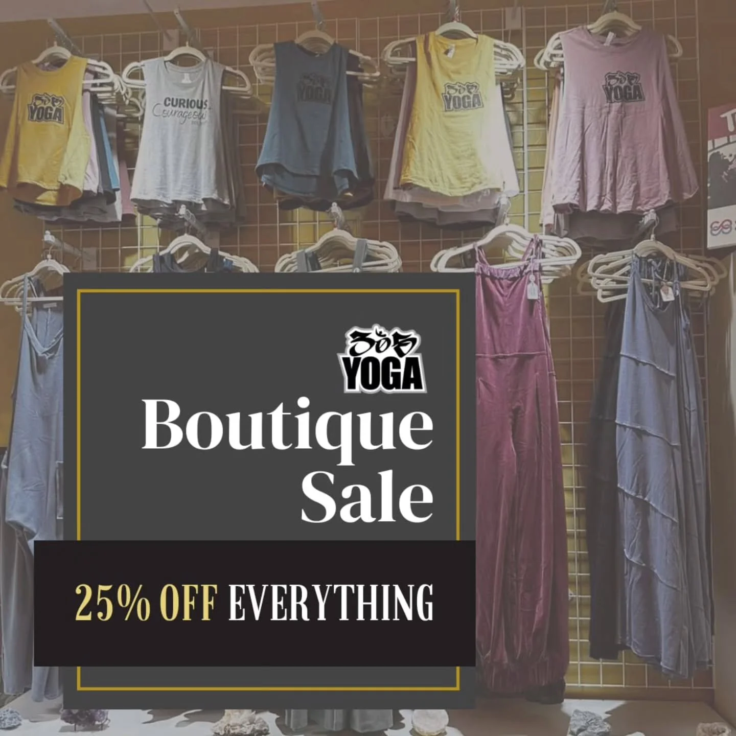 🧘&zwj;♀️✨ Boutique Sale at 305 Yoga! ✨🧘&zwj;♀️
.
.
Everything is 25% OFF &mdash; from activewear to mindful essentials.
.
.
Move, breathe, and feel amazing in pieces you love.

.
#yogasale
#sale
#yogastudio
#yogafam
#yogaclasses
#yogamoms
#northmia