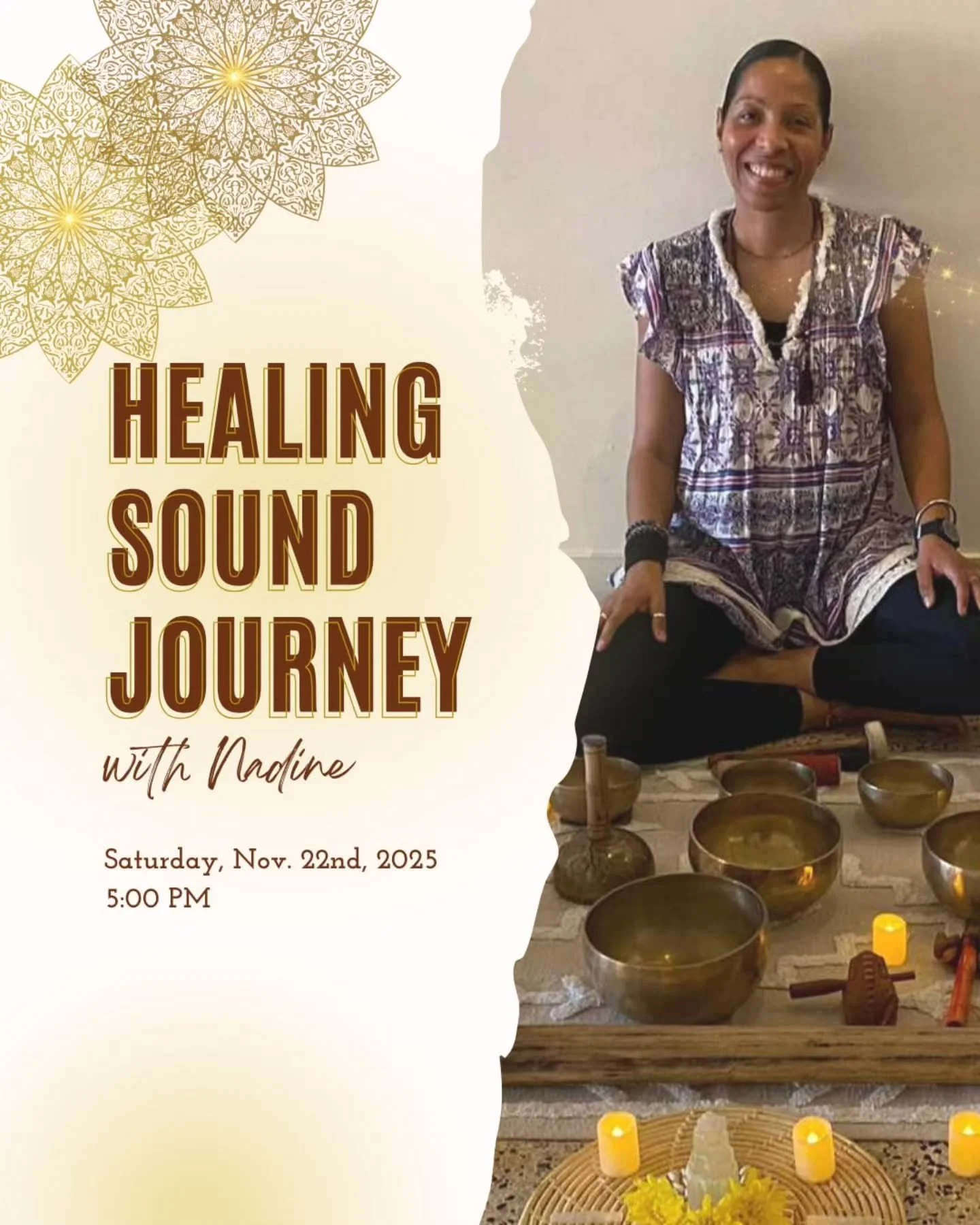 🎶 Need a Reset? Sound Healing is Calling! 🎶
.
.
Feeling stressed, anxious, or just plain blah? 😩 Join Nadine @najinihealingspace on November 22nd for a Sound Healing journey that will leave you feeling refreshed, centered, and ready to take on the
