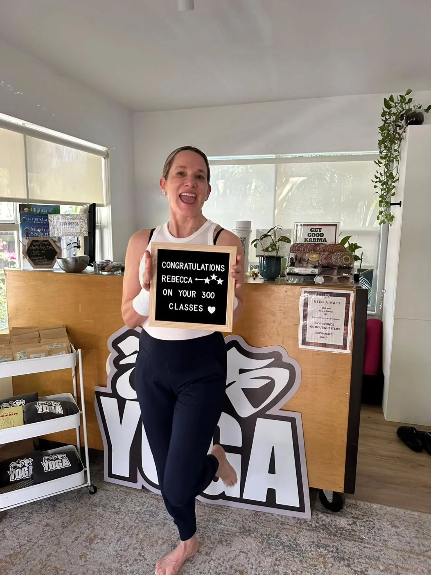 300+ classes for Rebecca at 305yoga &mdash; YES! 🎉 
.
.
From first steps to fierce flows, your energy fuels our studio. So grateful for every mat session with you. 
.
.
Here&rsquo;s to the next 300+! 💛

#305yoga 
#YogaMilestone 
#RebeccasJourney
#y