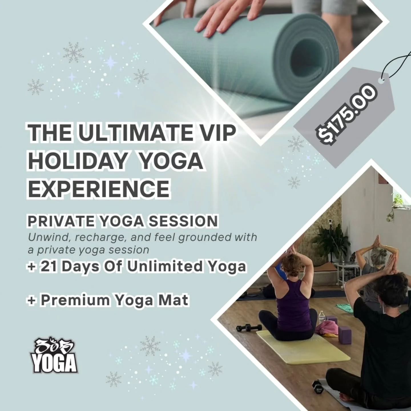 PRIVATE YOGA SESSION😍
.
.
The holidays are magic&hellip; but let&rsquo;s be real &mdash; they&rsquo;re also chaos. 🎄✨ Rushing here, stressing there, and suddenly &lsquo;me time&rsquo; feels like a distant memory.
.
.
What if you gave the person you