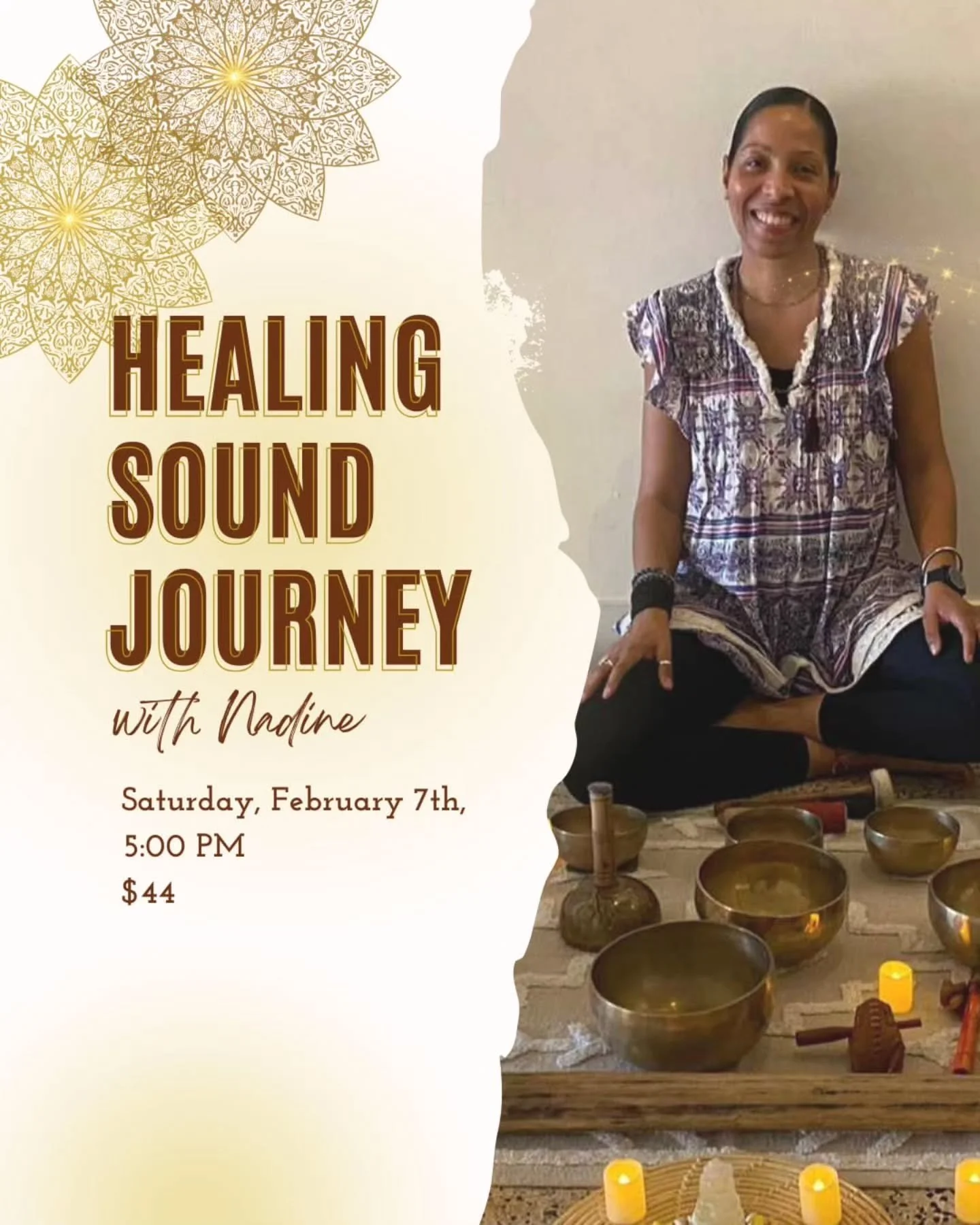 🎵 TOMORROW! Sound Healing with Nadine 🎵
.
.
Let soothing vibrations melt away tension. Crystal bowls, gongs &amp; pure relaxation await.
.
.
⏰ Saturday, February 7, 2026 5:00 PM 
📍 Venue:305 Yoga North Miami
.
.
Book your spot now! 

#SoundHealing