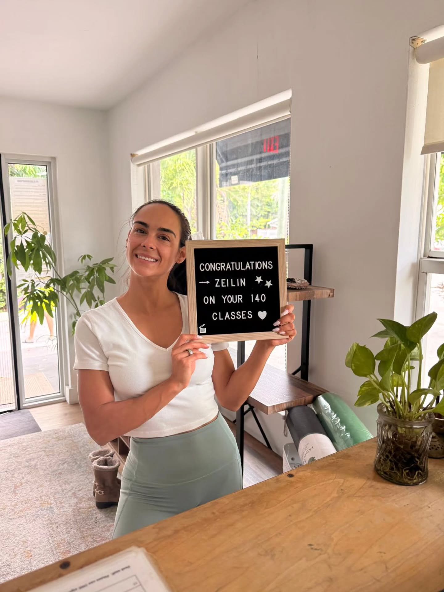140+ CLASSES and still shining bright! 🌟 
.
.
A massive shoutout to our incredible member and yoga student, Zeilin, for reaching this fantastic milestone at 305yoga! 
.
.
Her dedication to her practice is truly inspiring, and her presence always bri