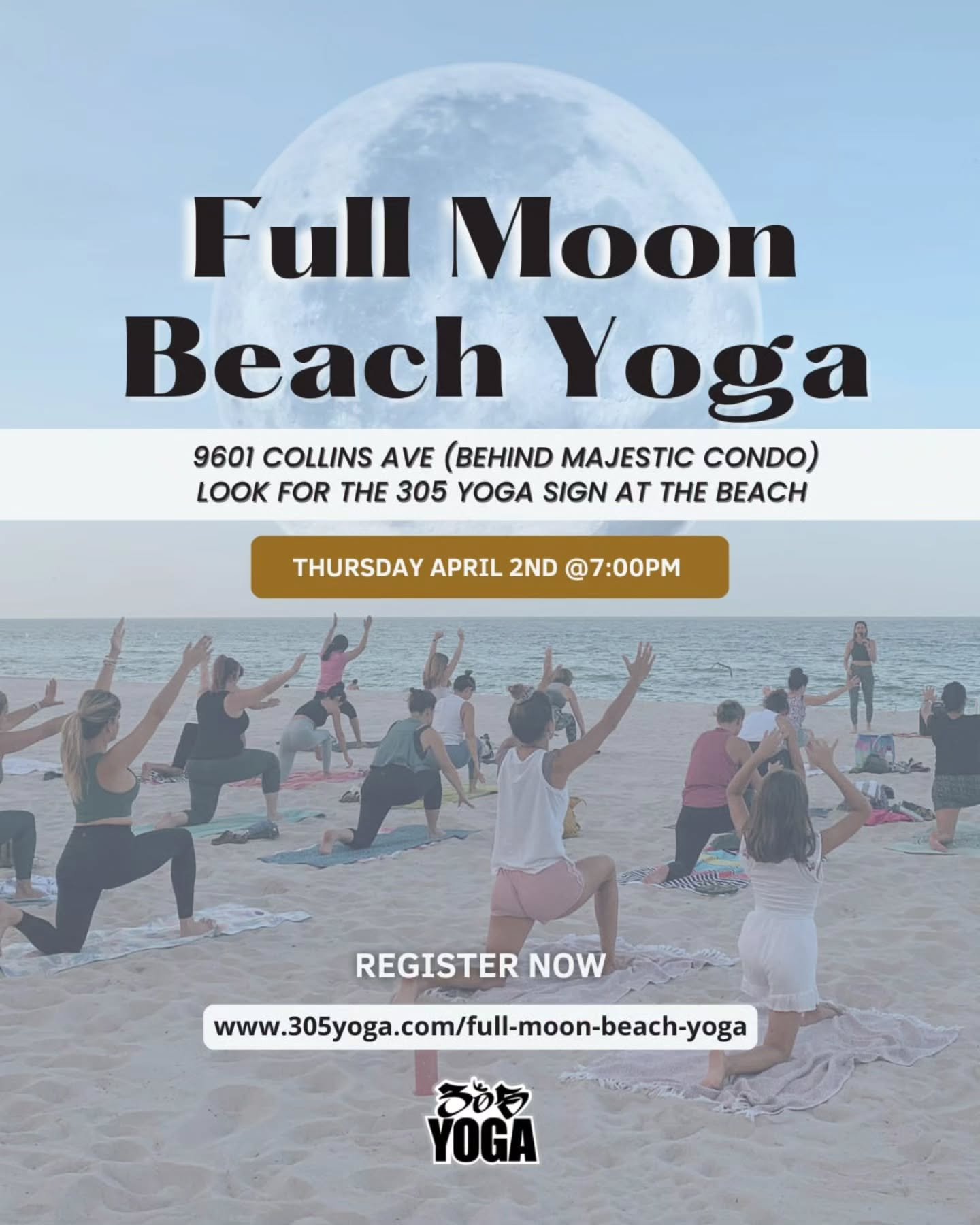 Step onto the sand, breathe in the ocean air, and move under the glow of the full moon. 🌕✨
.
.
Join Diana @here2behuman108 each month for Full Moon Beach Yoga in Bal Harbour &mdash; a powerful and grounding practice guided by the rhythm of the ocean