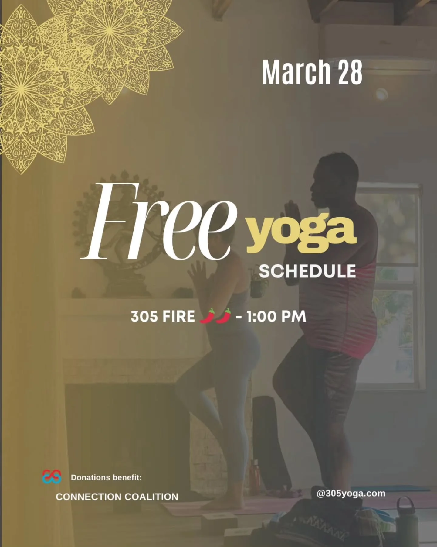 Move, sweat, and support a great cause. 🔥
.
.
Join us for a FREE 305 Fire class on Saturday, 03/28 at 1PM &mdash; an energizing practice designed to build strength, ignite your energy, and leave you feeling amazing.
.
.
This special class is donatio